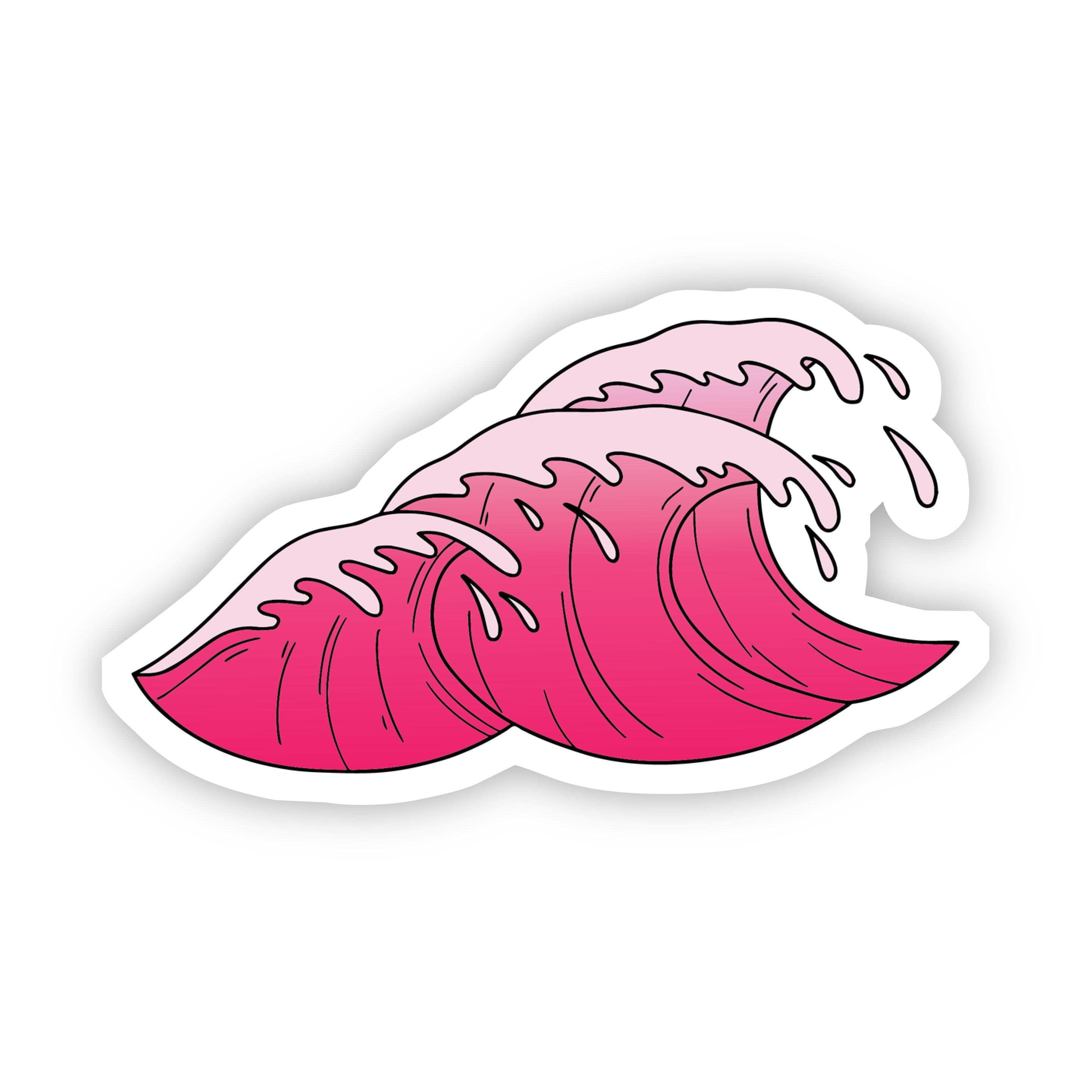  Pink Waves Aesthetic Sticker、mySite、elrpsem3k