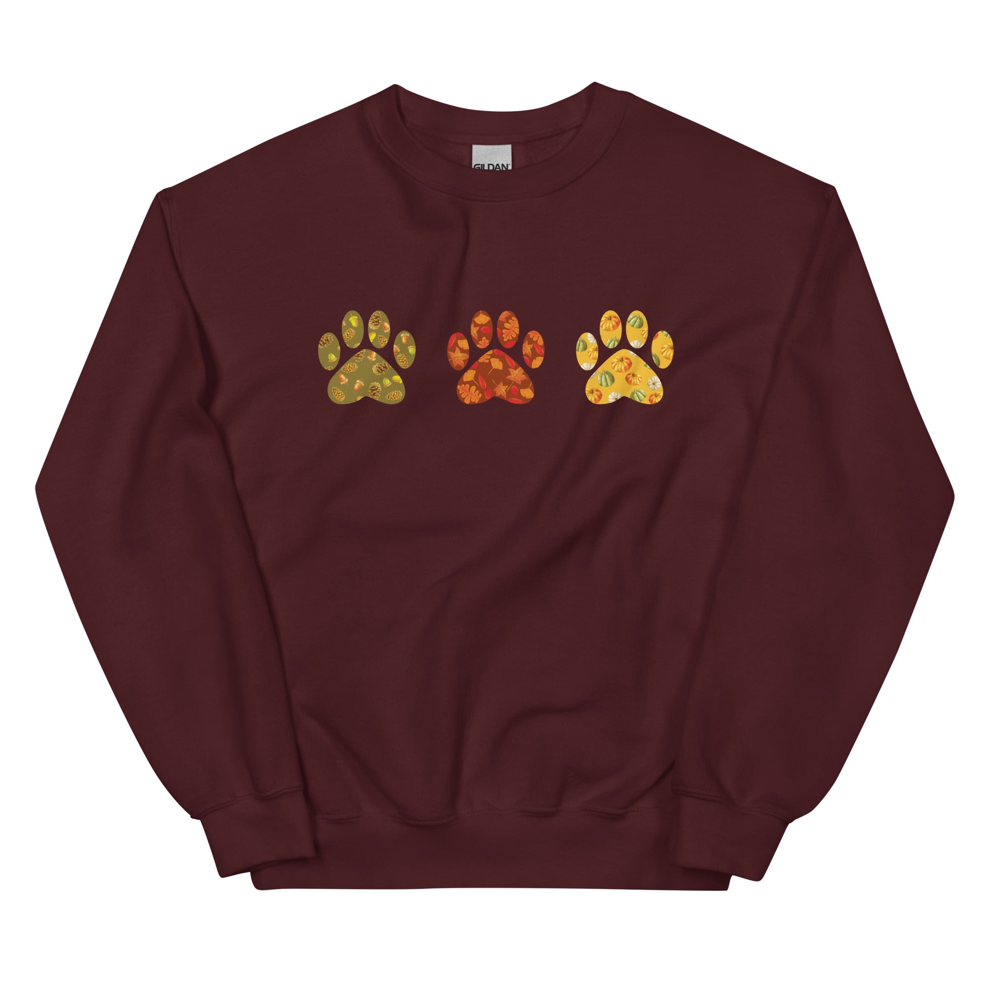 Festive Fall Paw Prints Crewneck Sweatshirt、mySite、camillekostekn