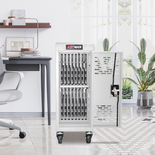 16-Compartment Removable Locking Charging Cabinet for Laptop, Chromebook-Black、、casual
