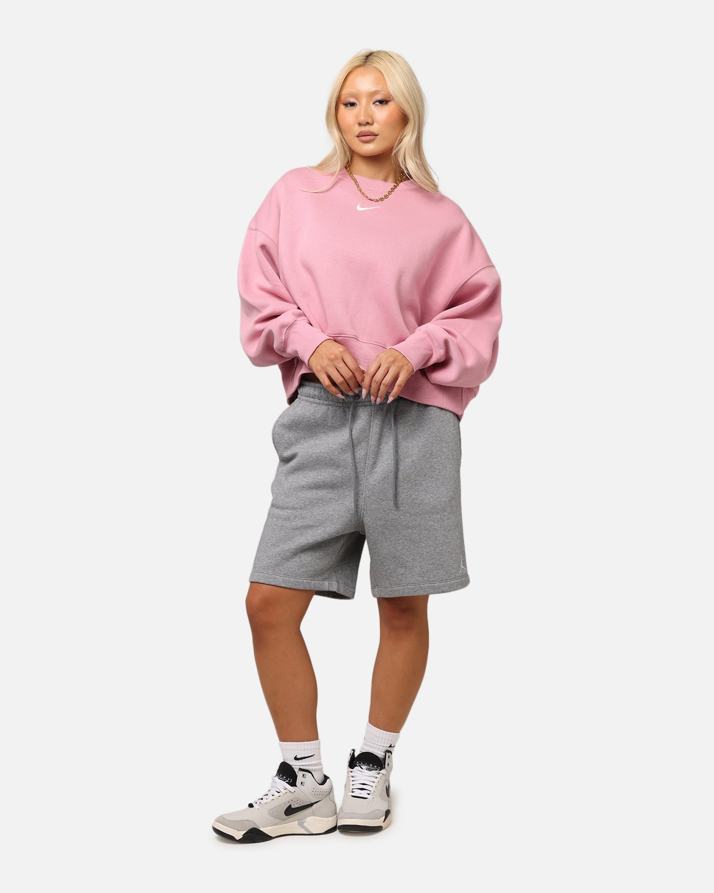 Nike Women's Sportswear Phoenix Fleece Crewneck Pink、mySite、zt4zffjzw