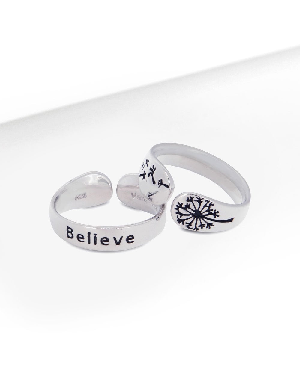 Believe Sterling Adjustable Dandelion Ring、mySite、topwebapps