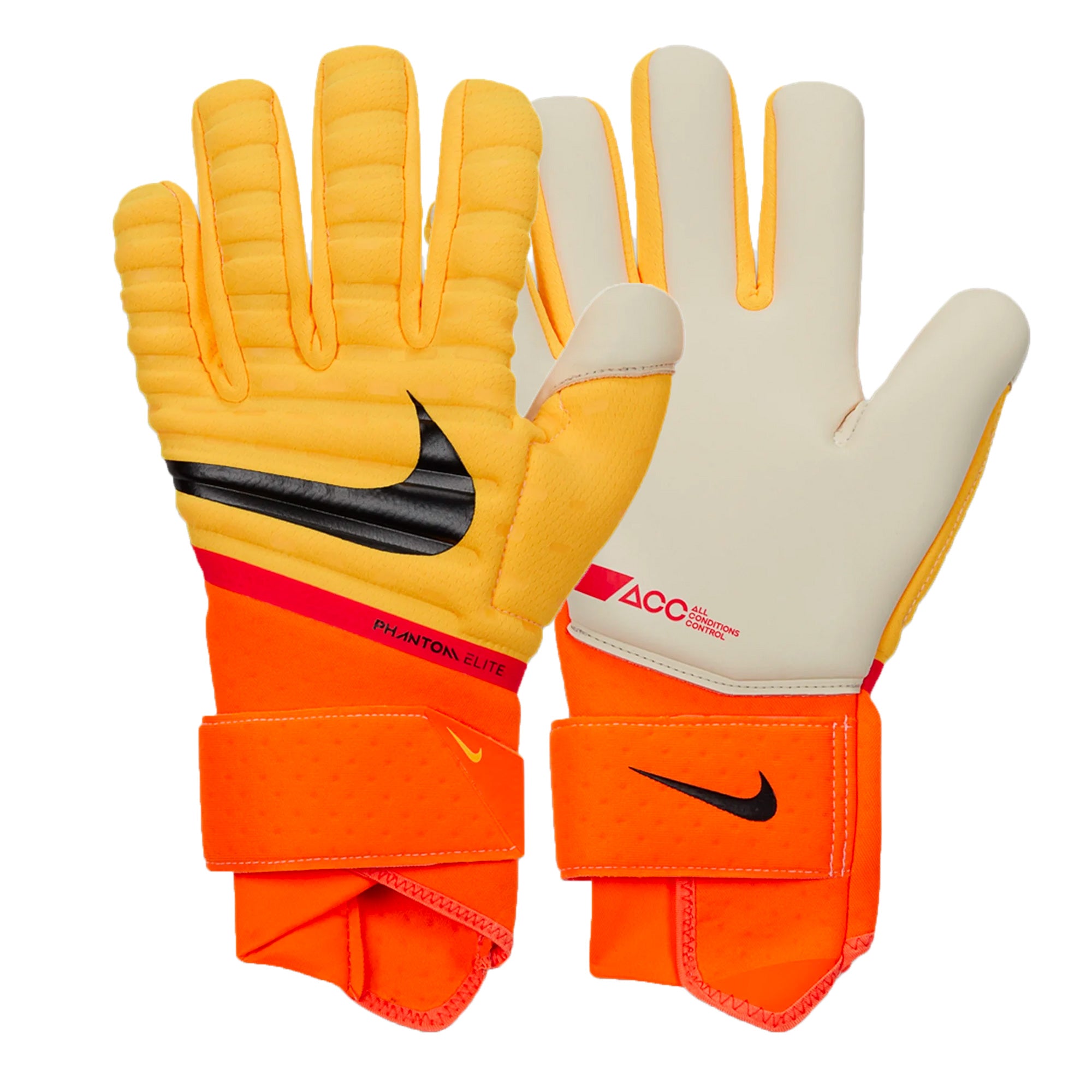 Nike Men's Phantom Elite Goalkeeper Gloves Orange/White/Black、mySite、noshort