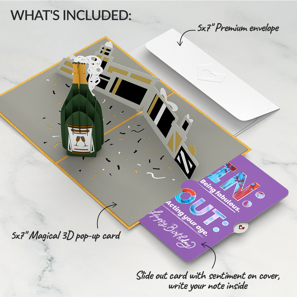 Champagne Celebration Birthday Pop-Up Card and IN & OUT Sentiment Set、mySite、solidvoid