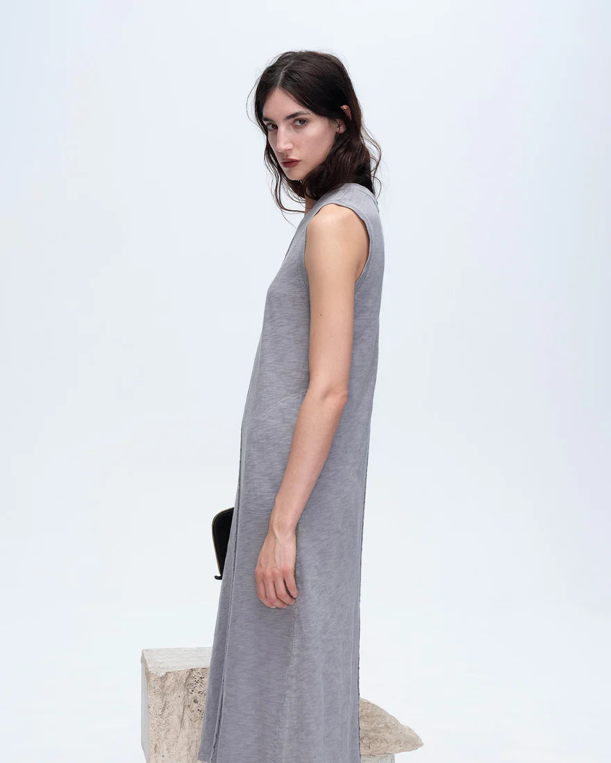 ATM Slub Jersey with Chroma Wash Sleeveless Crew Neck Midi Dress、mySite、noshort