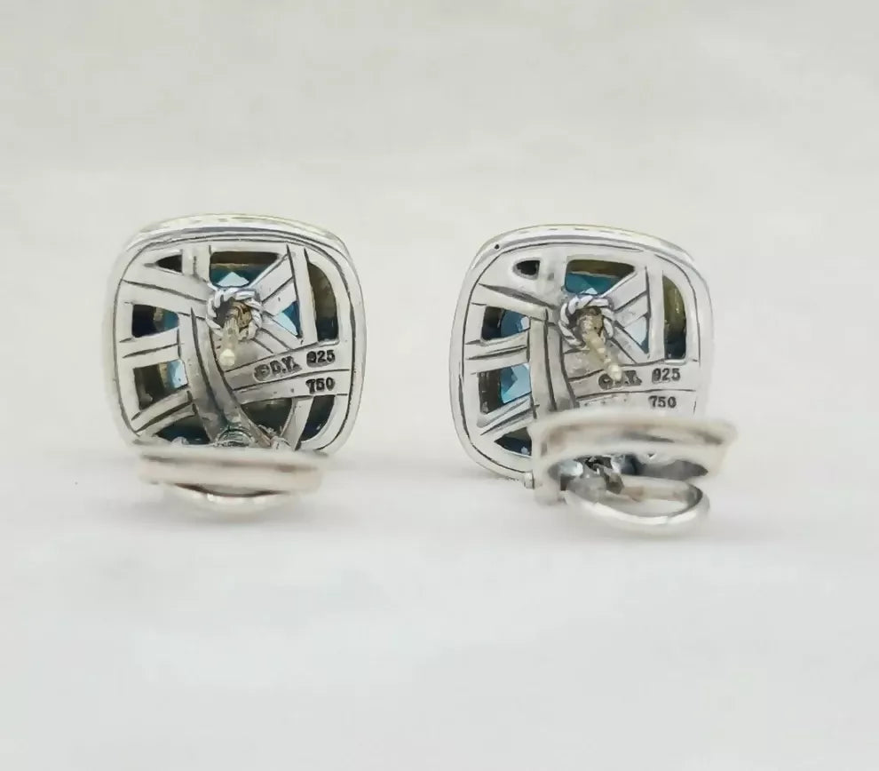 David Yurman Albion Earrings 11mm Blue Topaz、mySite、hinf8tx79