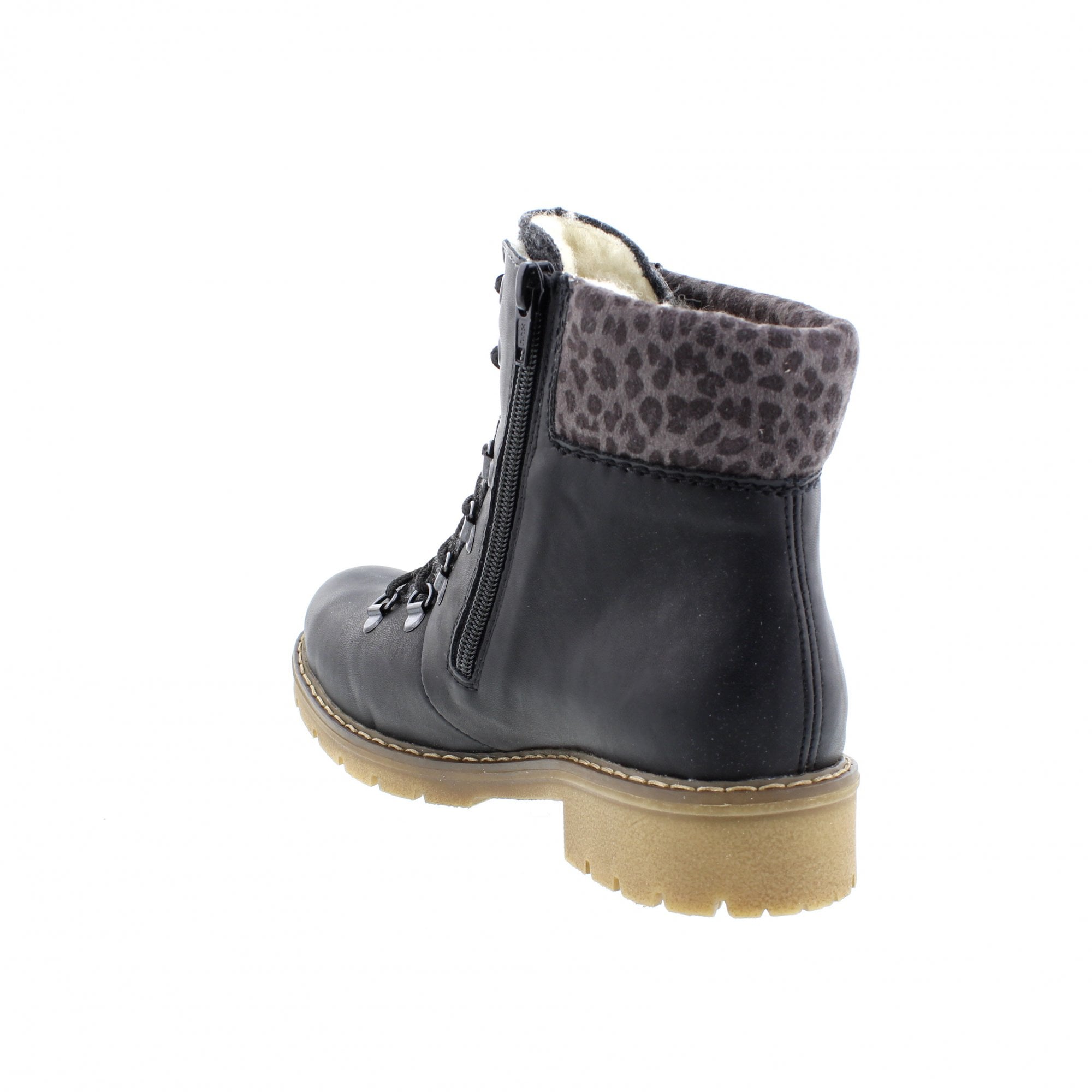  Rieker Women's Sabrina 36 Fur Lined Ankle Boot - Schwarz/Anthrazit/Basalt/Leo、mySite、preschool7hills