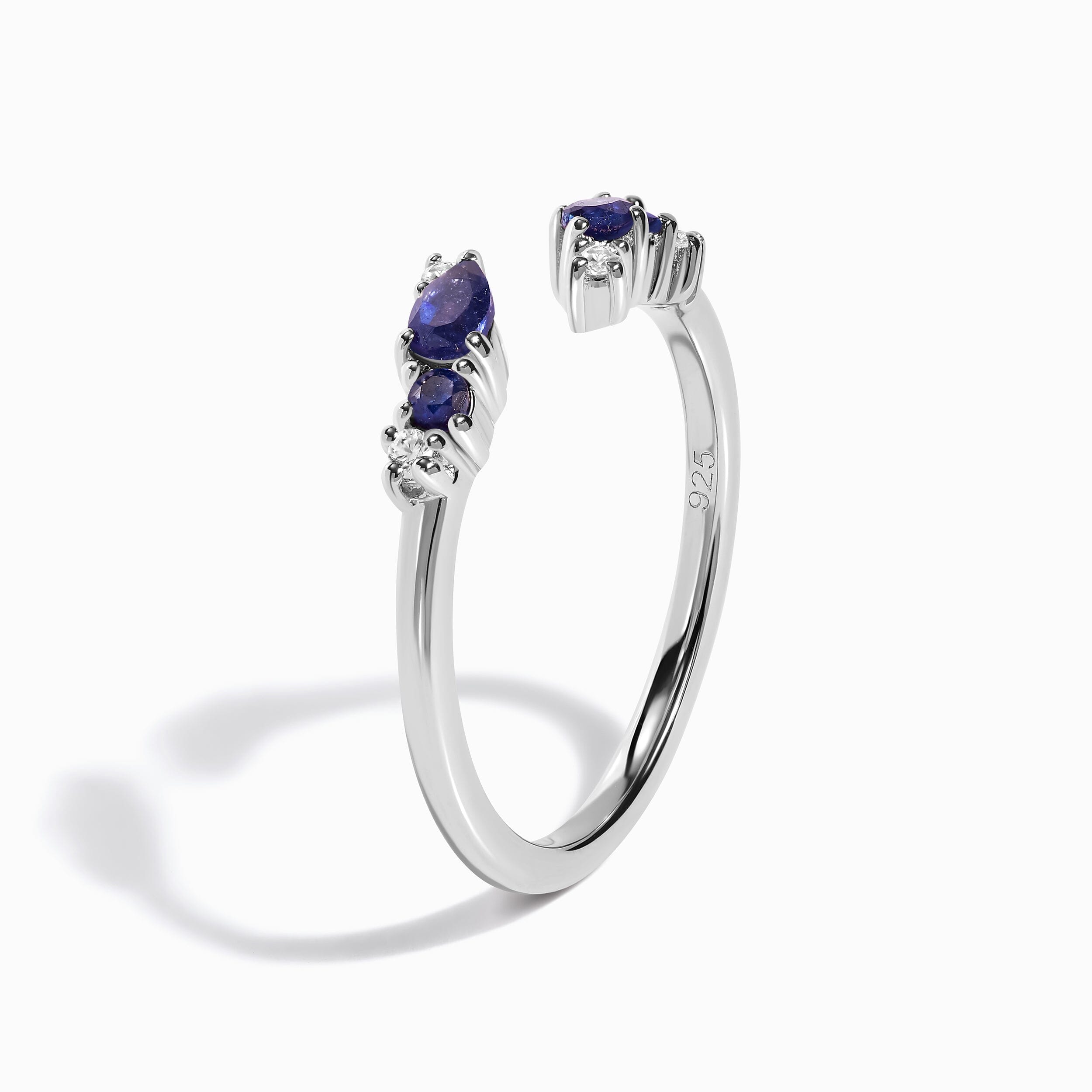 Adjustable Blue Sapphire Ring Flourish - September Birthstone、mySite、hinf8tx79