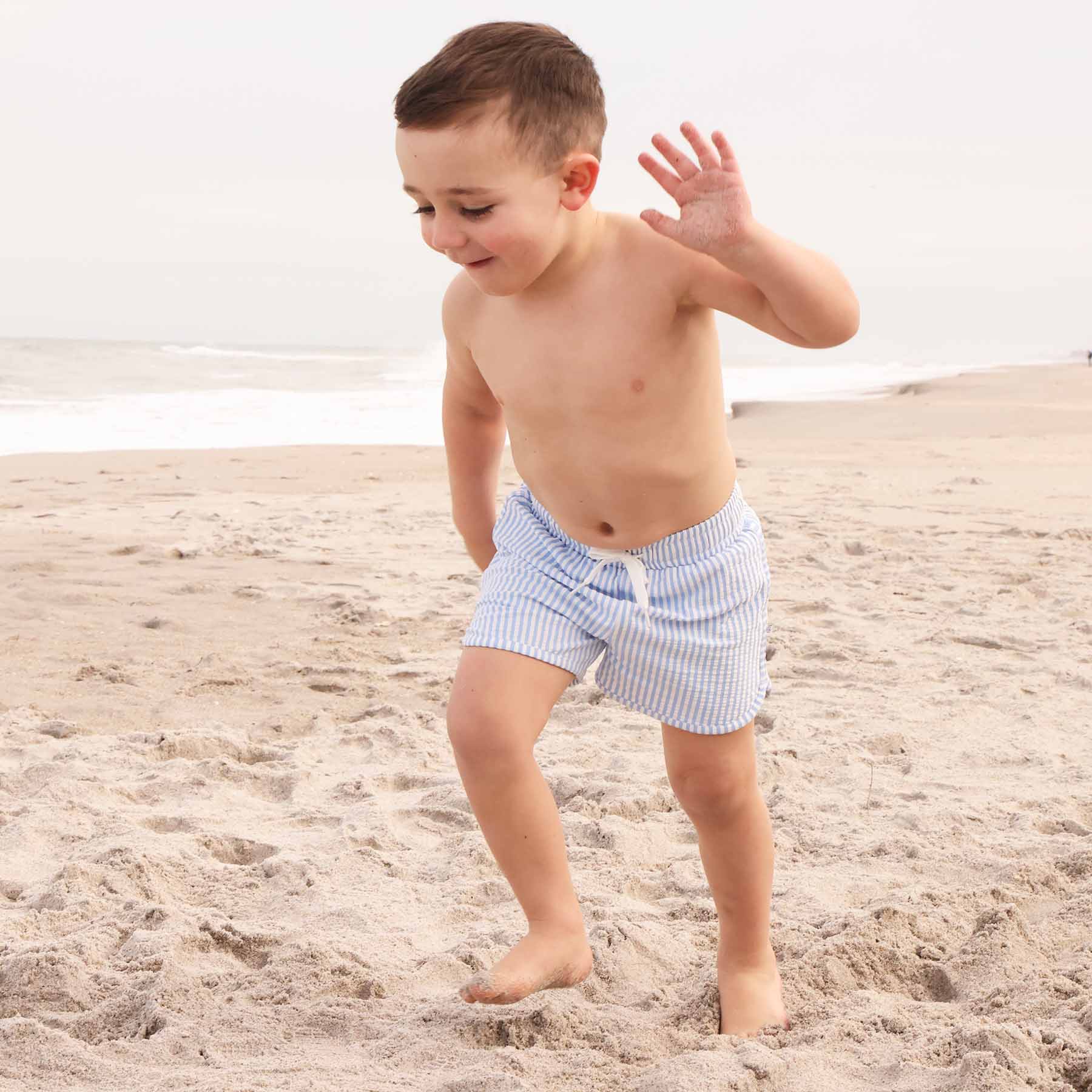  Boy's Swim Trunks | Seersucker Blue、mySite、layawaytickets