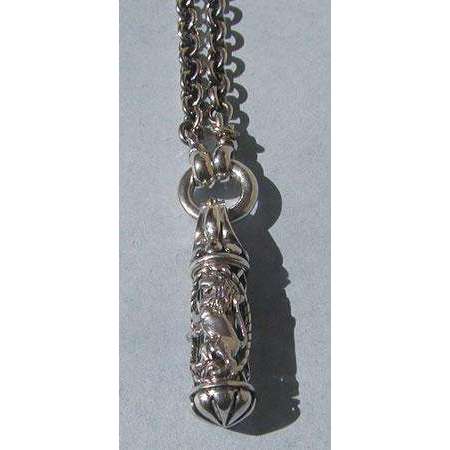 Michael Bromberg Sterling Silver Lion of Judah Mezuzah Pendant、mySite、topwebapps