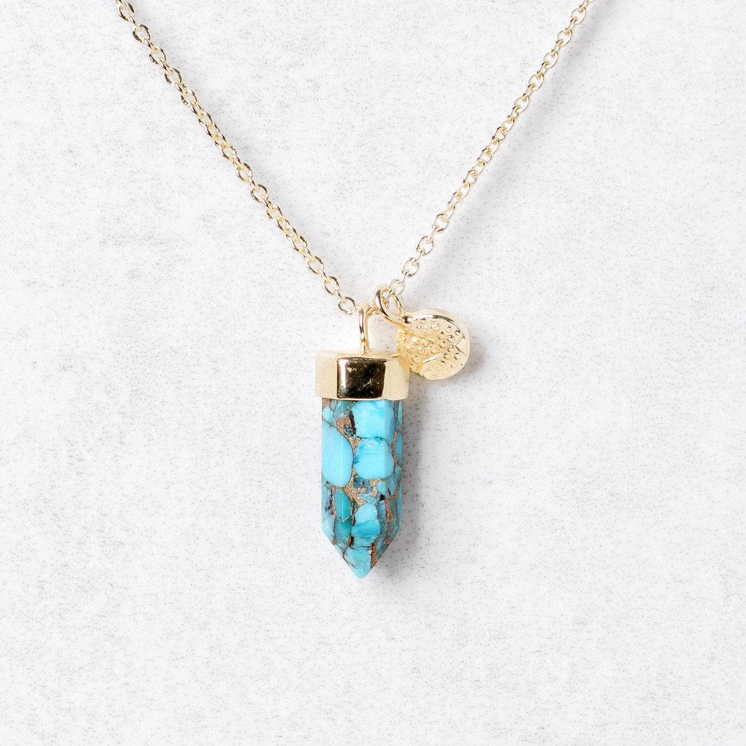 Delicate Genuine Turquoise Crystal Point Necklace、mySite、hinf8tx79