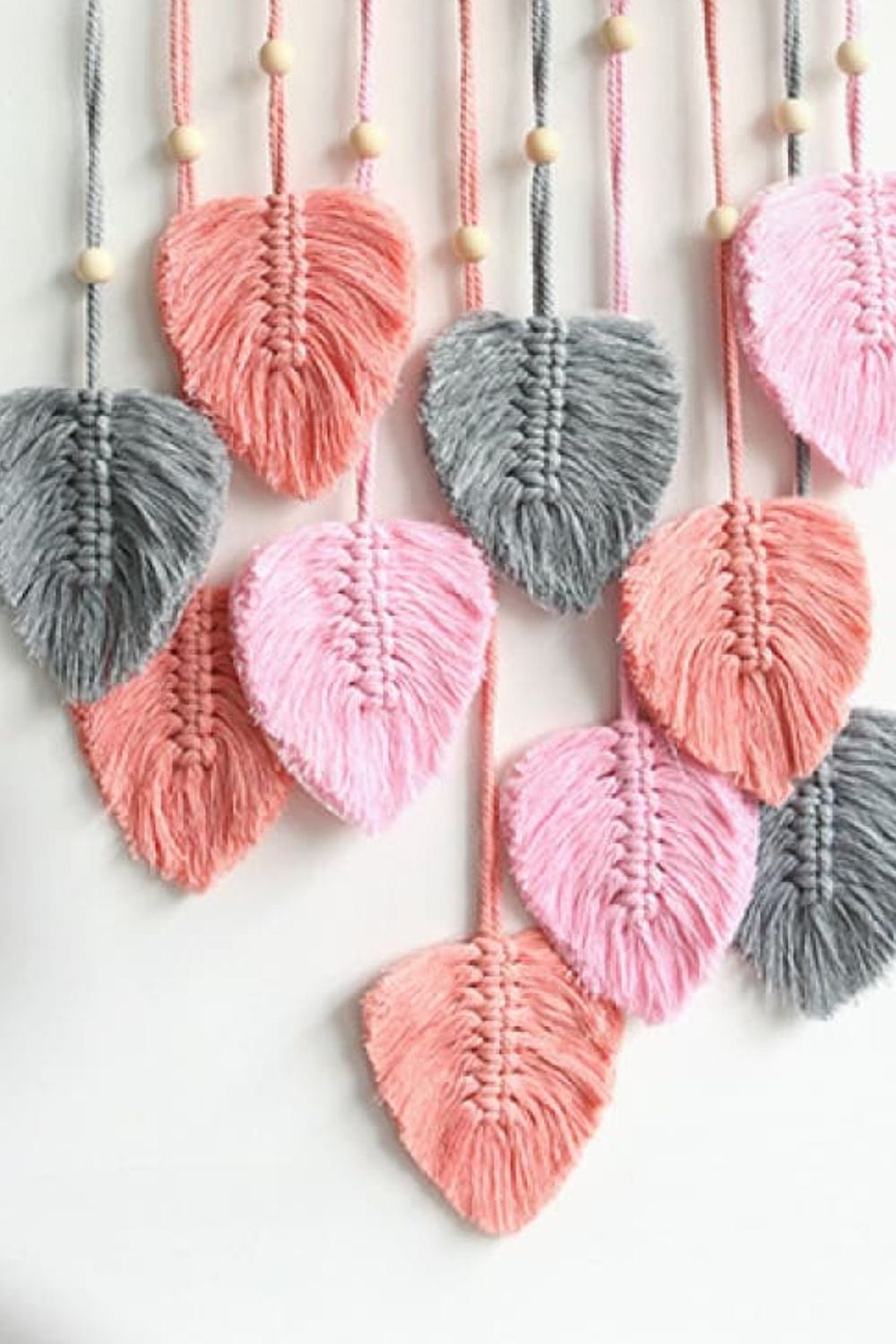 Macrame Leaf Bead Wall Hanging-Handmade, Super Cute!、mySite、g9winljtr
