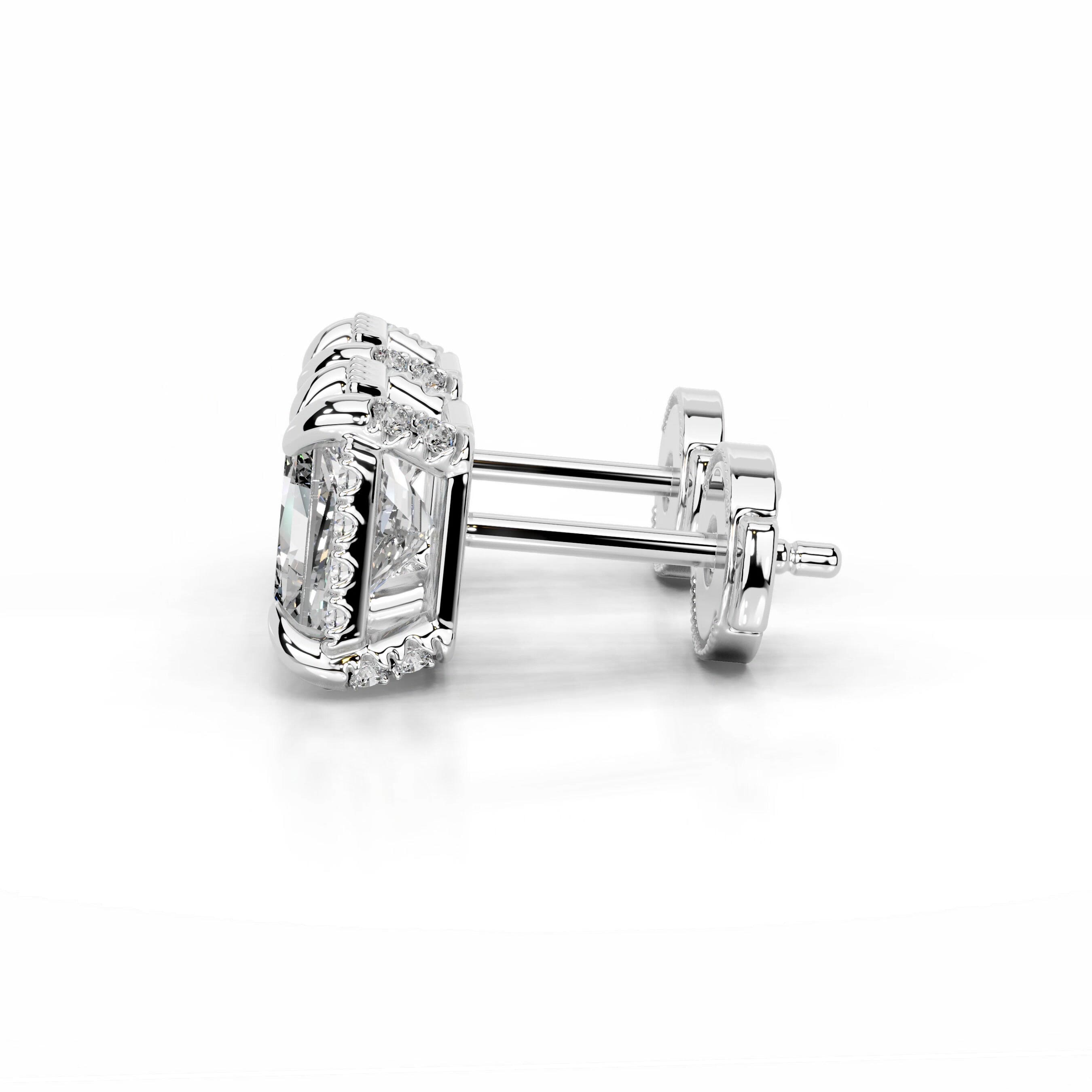 Ophelia Diamond Halo Earrings - 18K White Gold、mySite、hinf8tx79