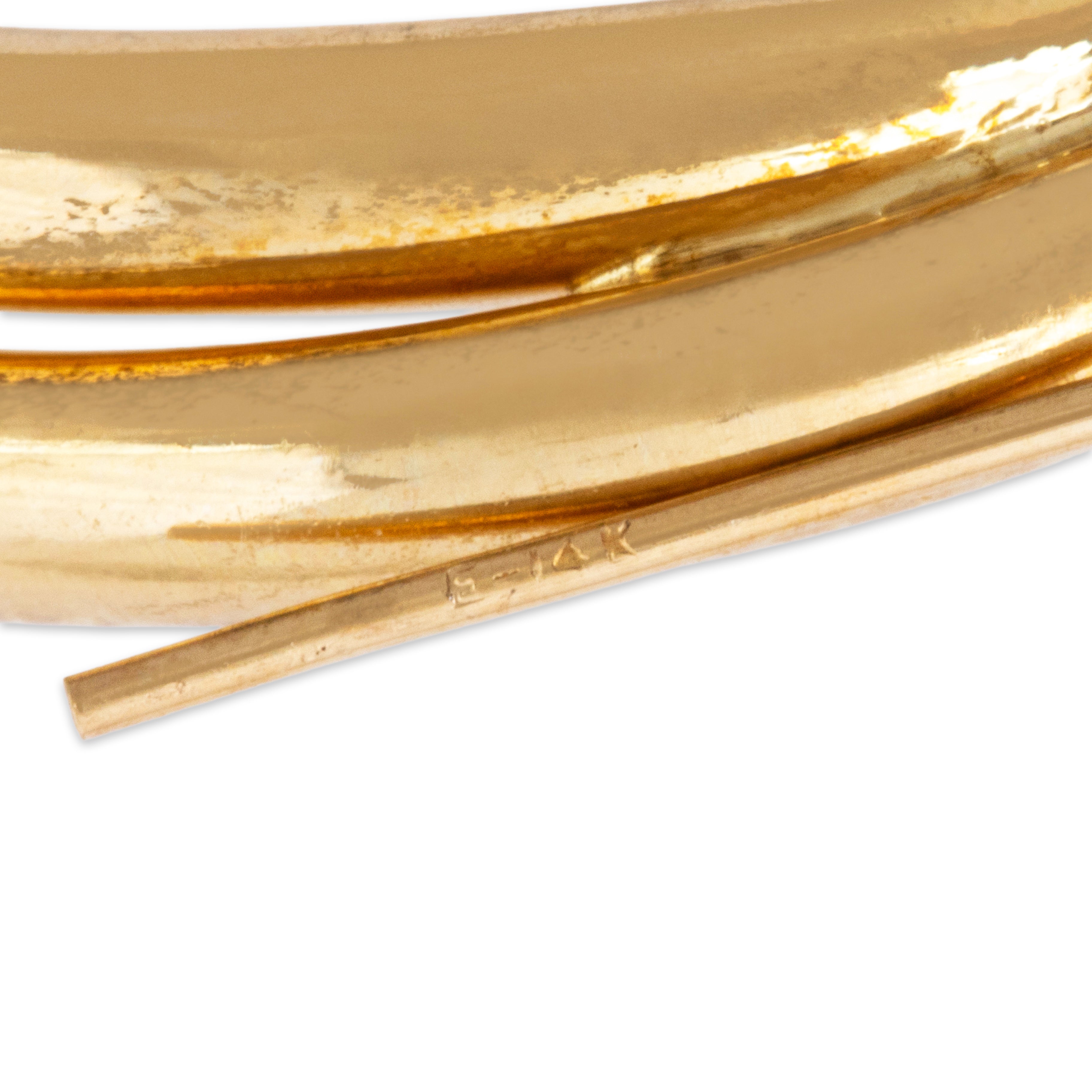 Vintage 14k Yellow Gold Twisty Tubes Hoop Earrings、mySite、hinf8tx79