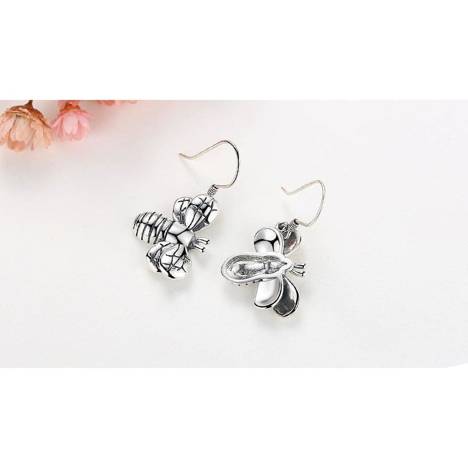 Honey Bee Necklace and Earrings SET-Cutest Little Bees! Sterling Silver、mySite、g9winljtr
