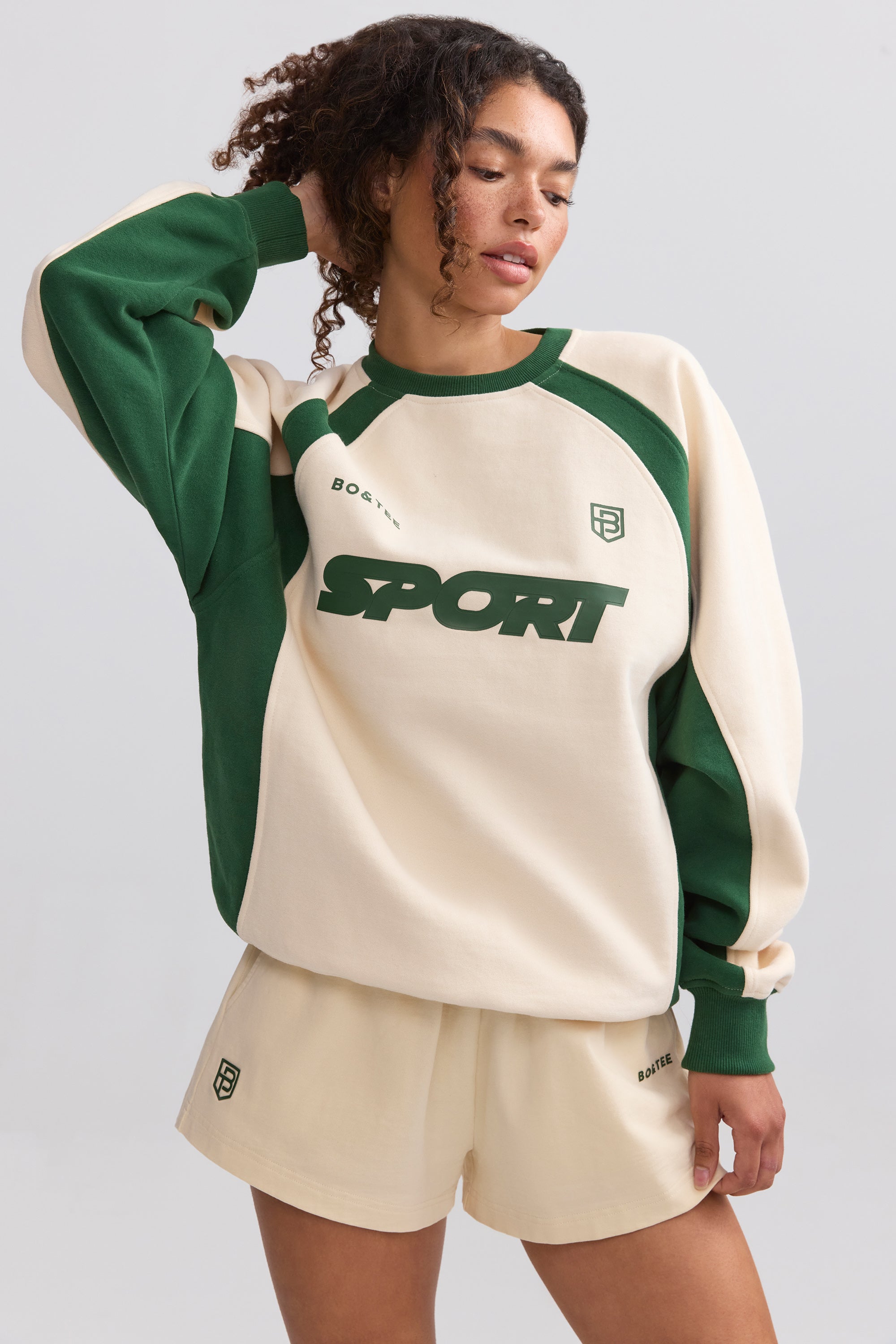 Oversized Colourblock Sweatshirt in Marble、mySite、solidvoid