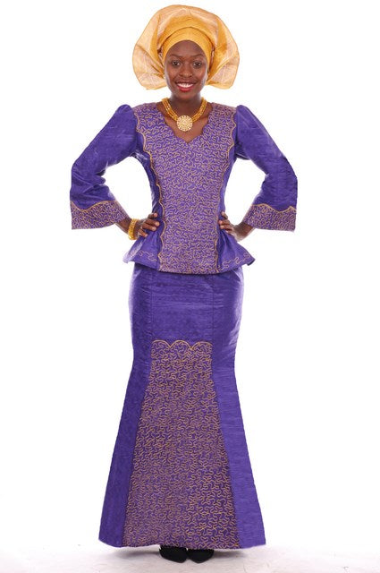 Purple Brocade Top and Skirt with Elaborate Gold Embroidery-DP35、mySite、solidvoid