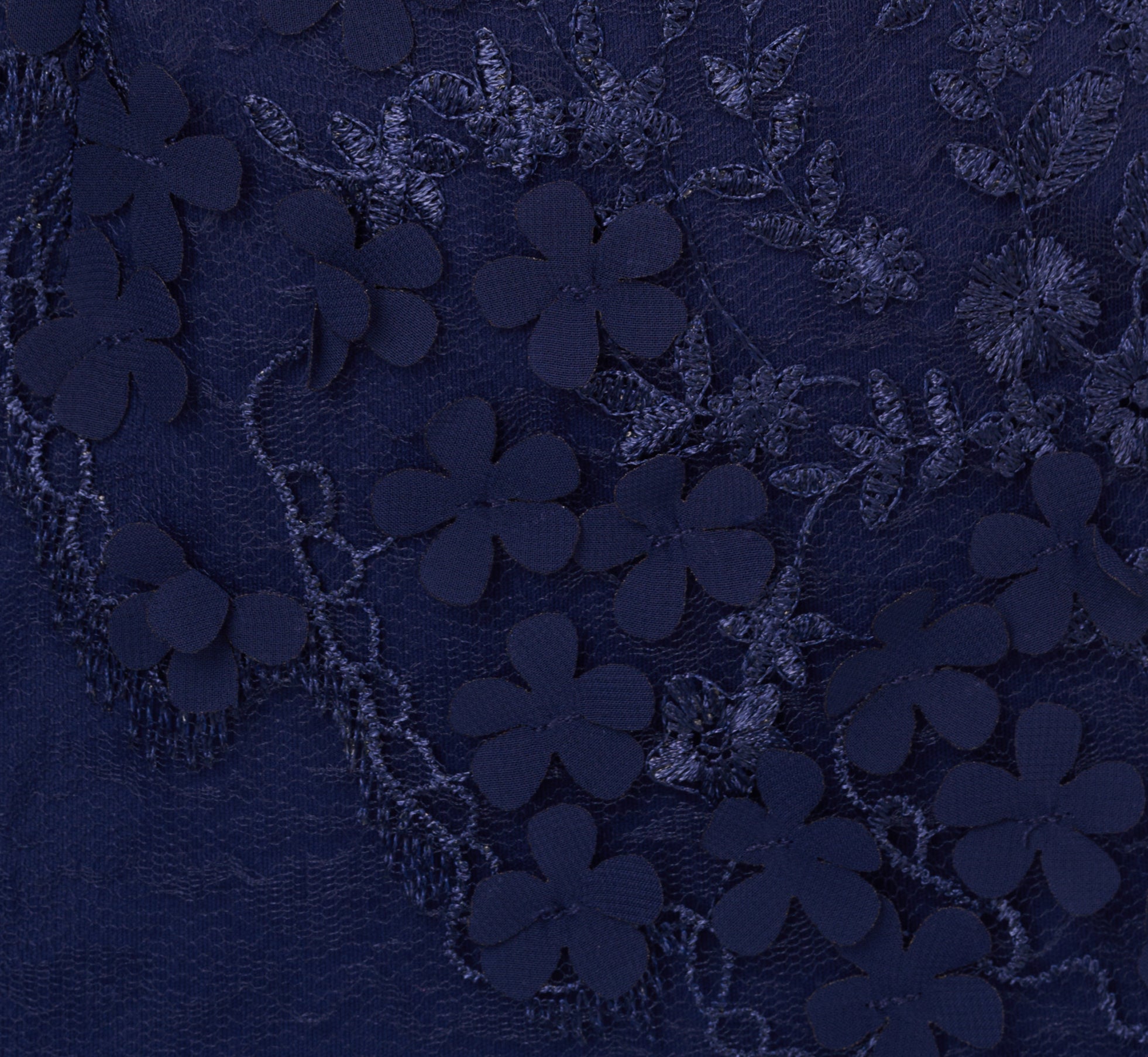 Ruffle Off The Shoulder Floral Lace Gown In Light Navy、mySite、solidvoid