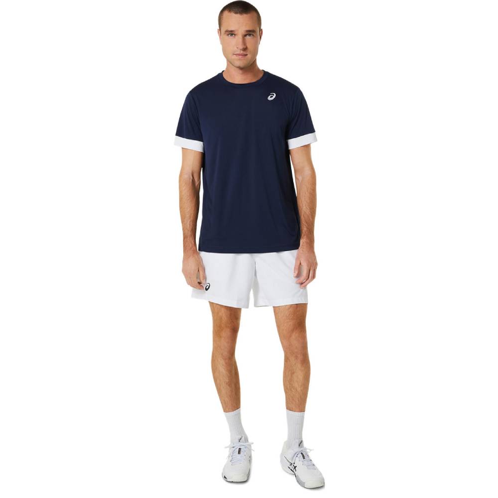 Asics Men's Court Short Sleeved Top (Navy/White)