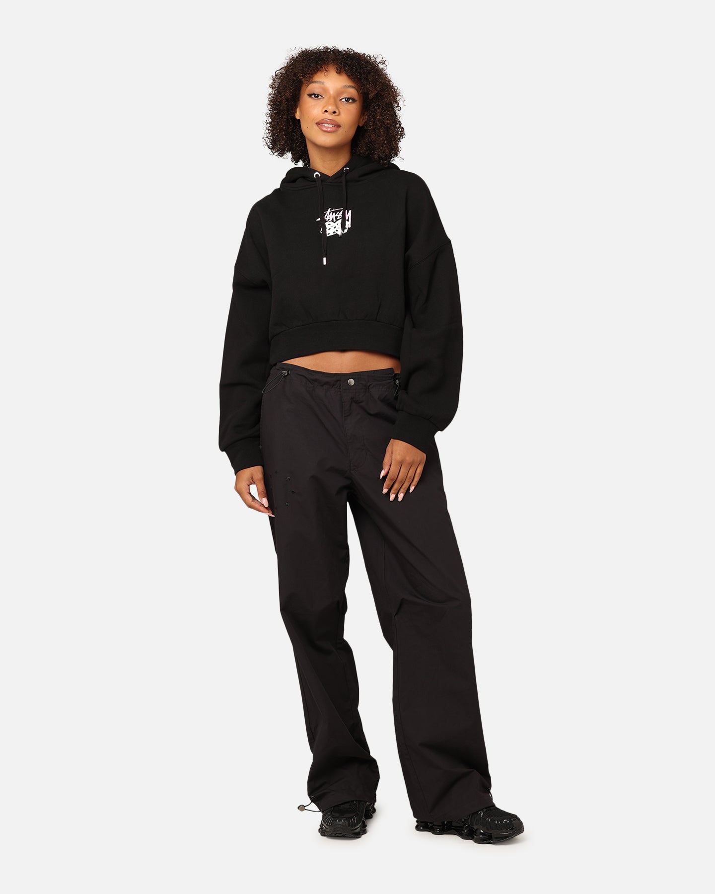 Stüssy Women's Pair Of Dice Cropped Hoodie Black、mySite、zt4zffjzw