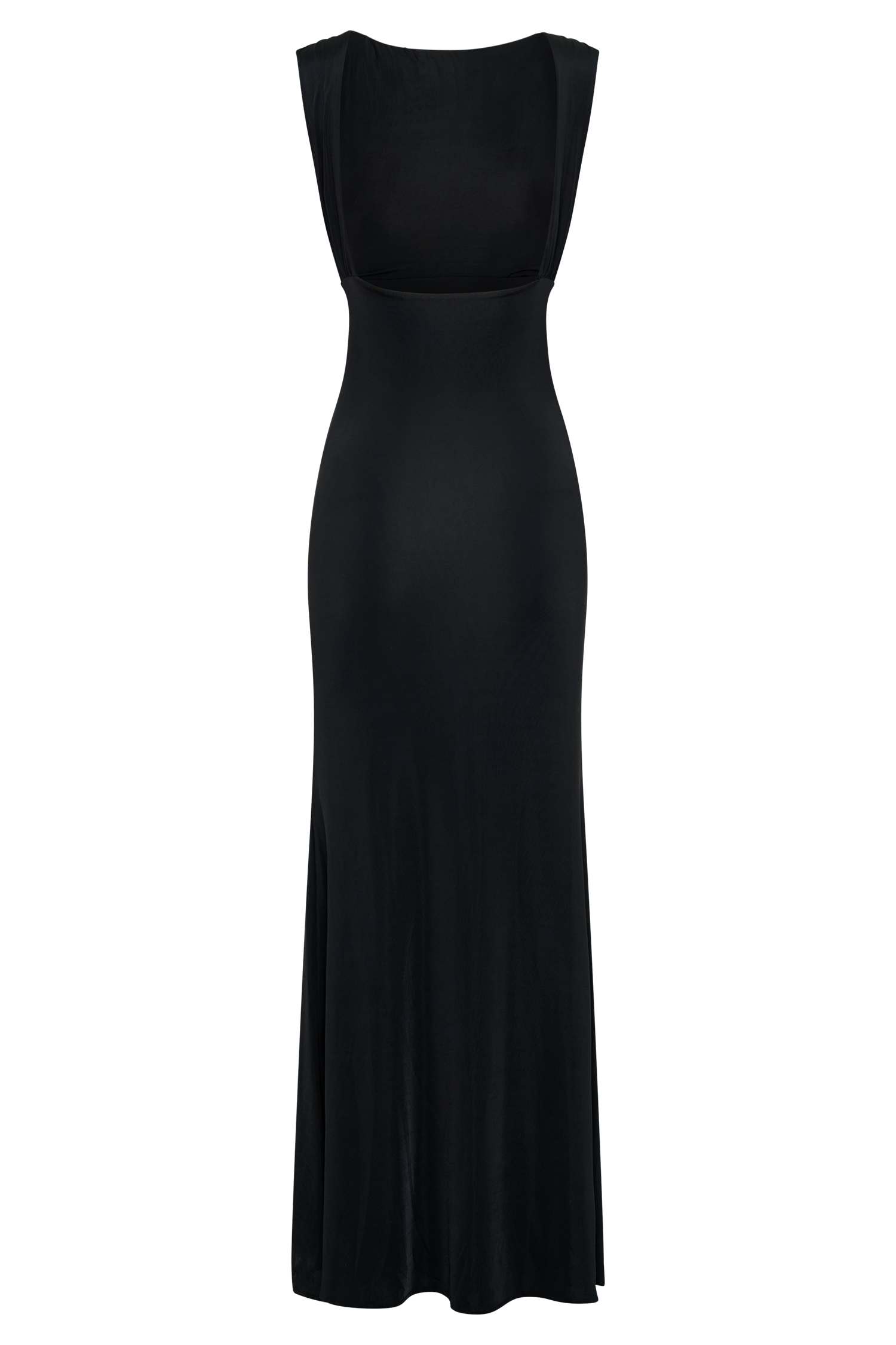 Malia Slinky Ruched Maxi Dress - Black、mySite、solidvoid