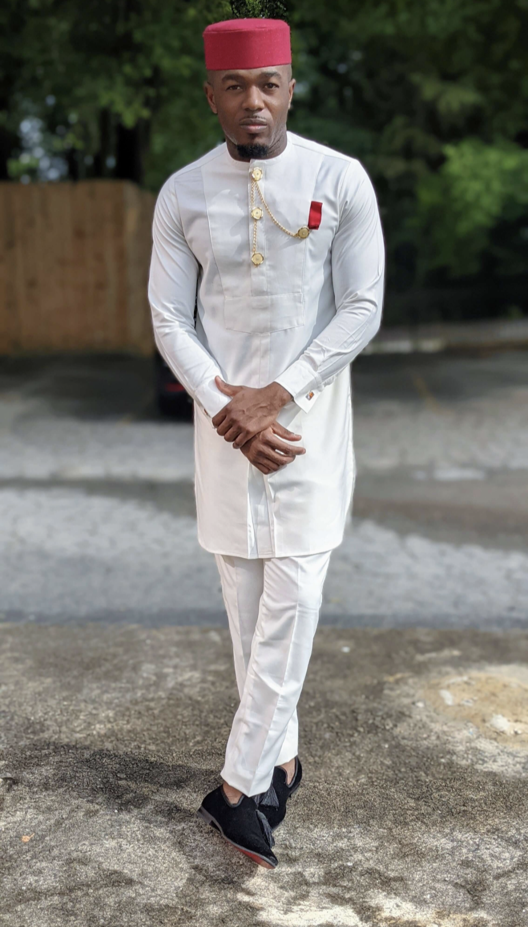 Baamu Ivory African Senator Sunmo Top and Pants-DPXTM506、mySite、solidvoid