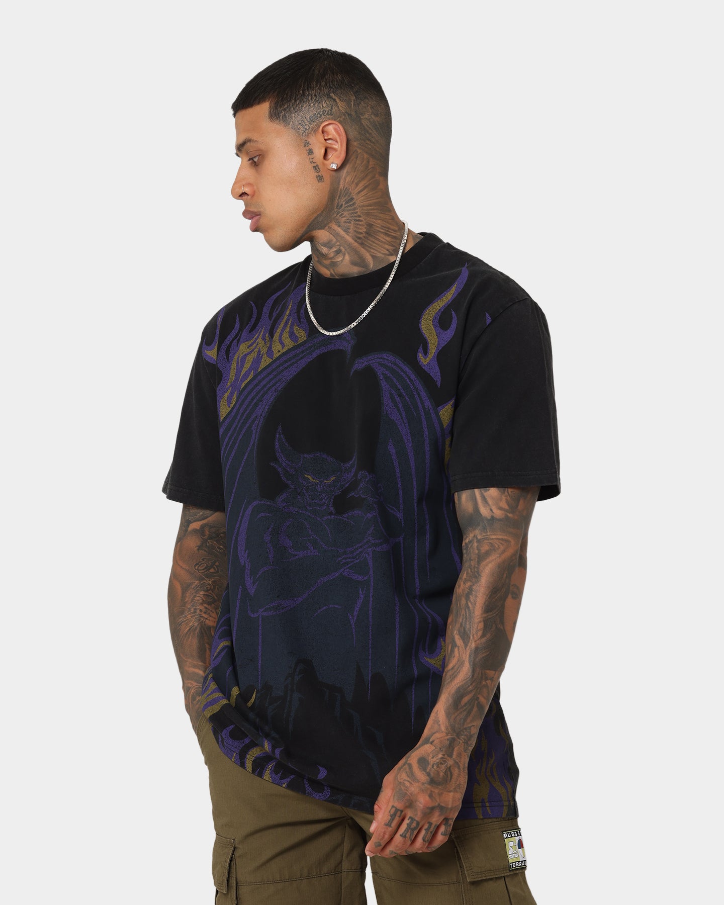 Disney Chernabog Vintage T-Shirt Washed Black、mySite、zt4zffjzw