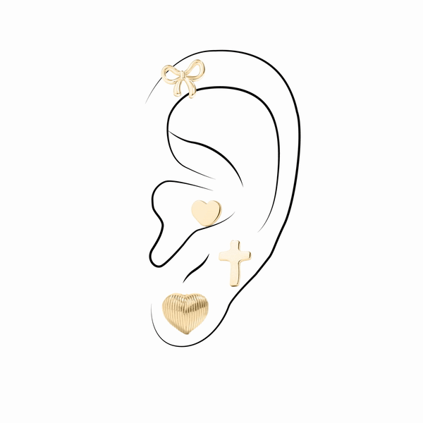 18K Gold PVD Stainless Steel Bow Stud Earrings / ERJ0057、mySite、dreamappss