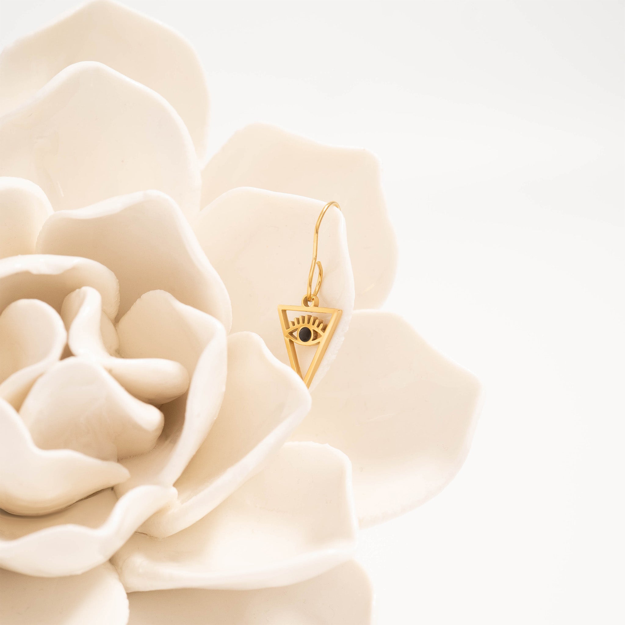 18K Gold PVD Stainless Steel Triangle Evil Eye Charm / PDL0027、mySite、dreamappss