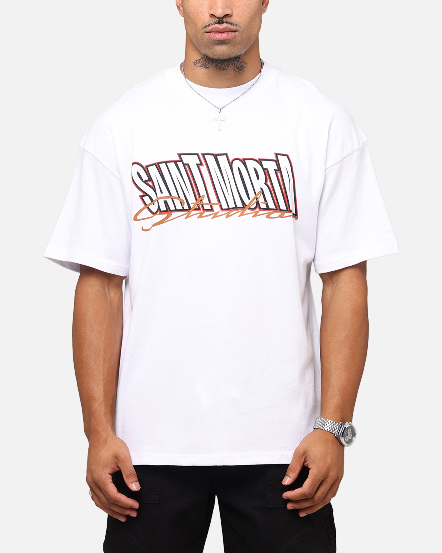 Saint Morta Studios Drop Shoulder T-Shirt White、mySite、zt4zffjzw