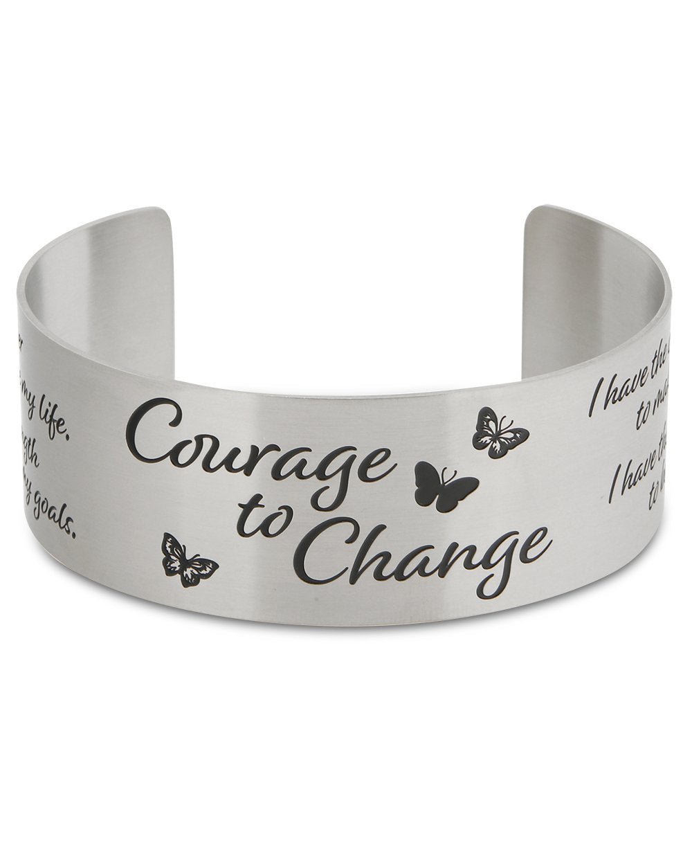 Courage To Change Stainless Steel Adjustable Inspirational Cuff Bracelet、mySite、topwebapps