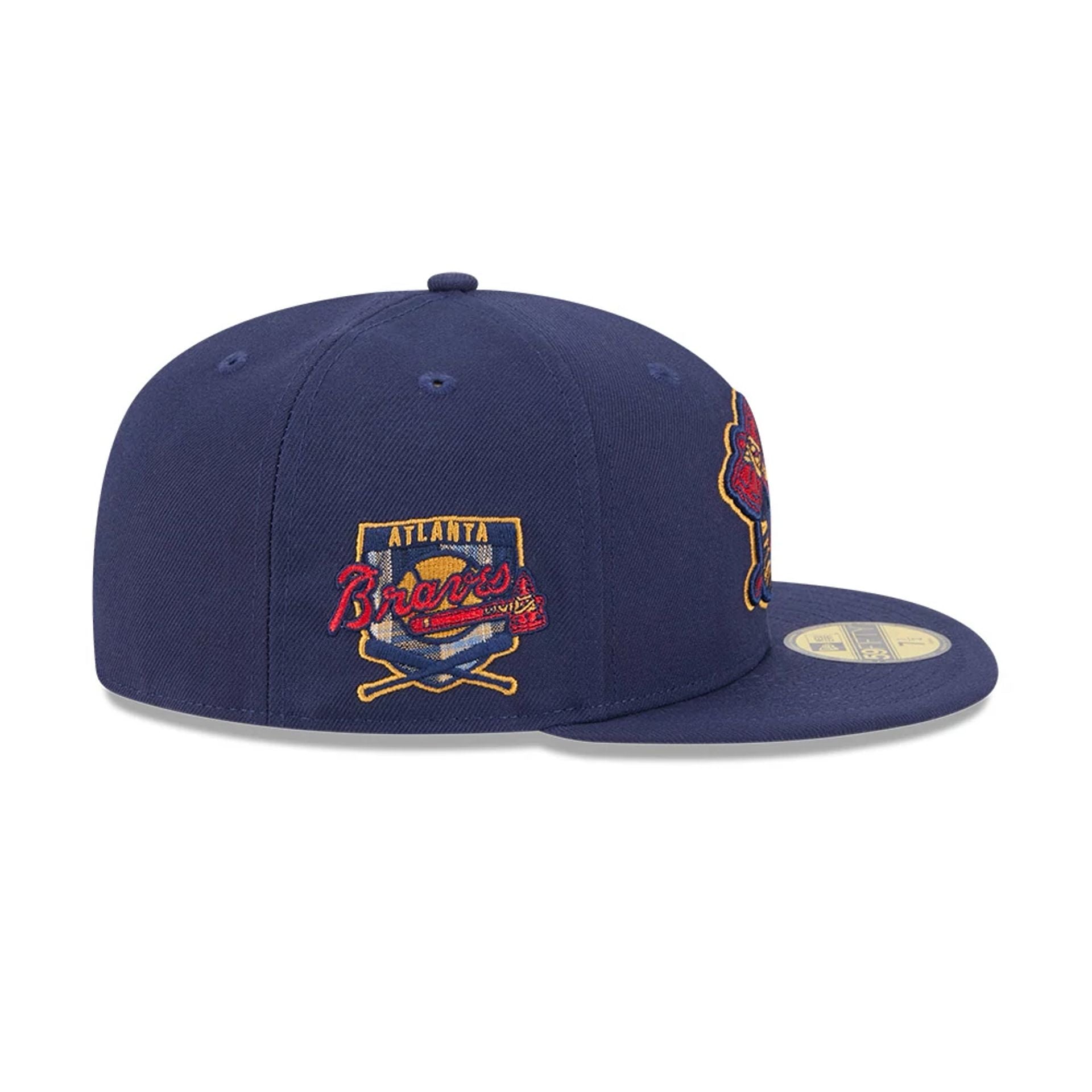 Atlanta Braves MLB Pattern Undervisor Dark Blue 59FIFTY Fitted Cap、mySite、vikingsvslions