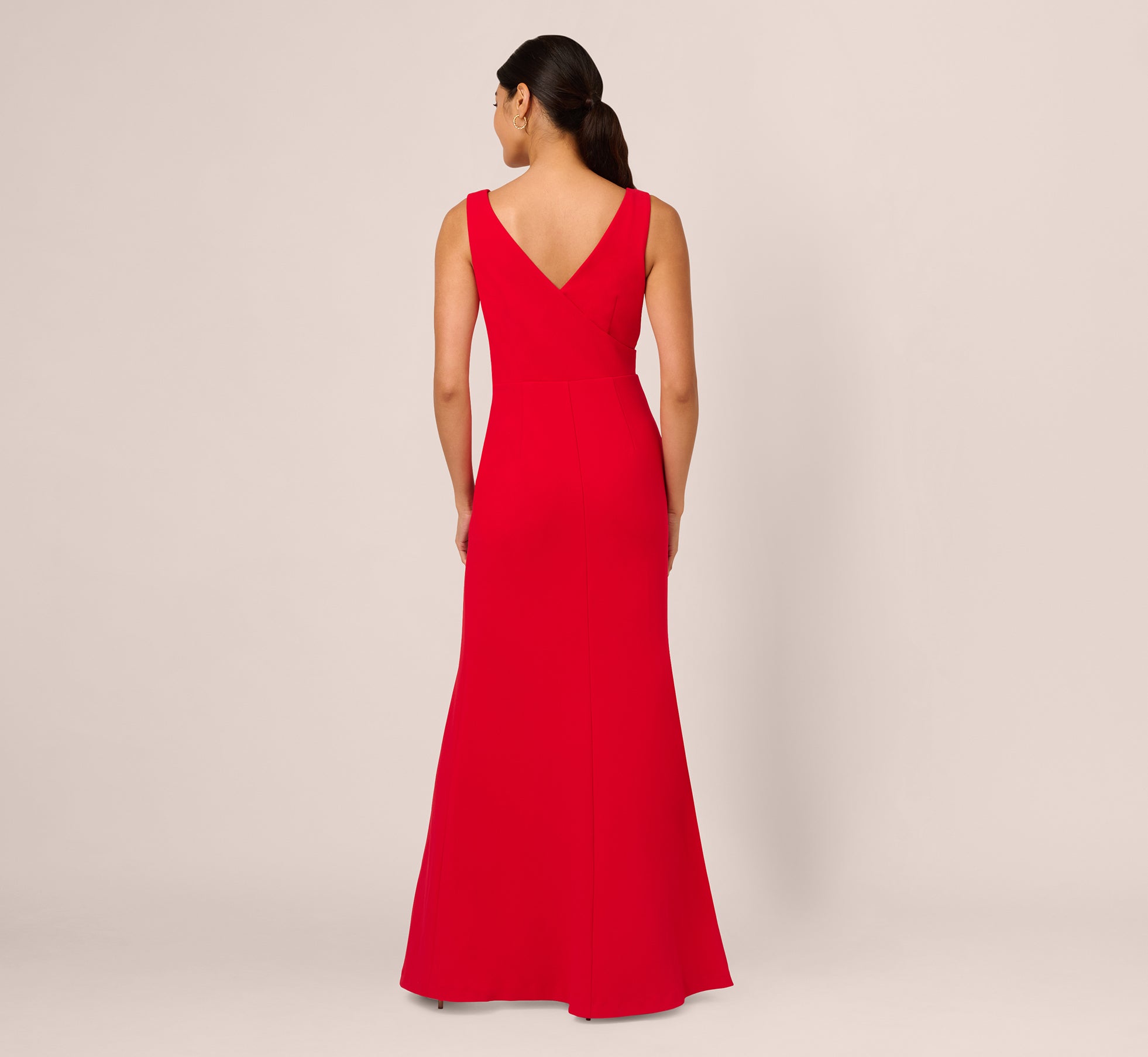 Bow Front Crepe Gown In Super Red、mySite、solidvoid