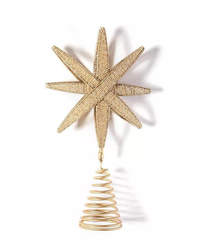Laura Johnson Beaded Star Tree Topper Metal Beads Christmas tree Decor、mySite、g9winljtr