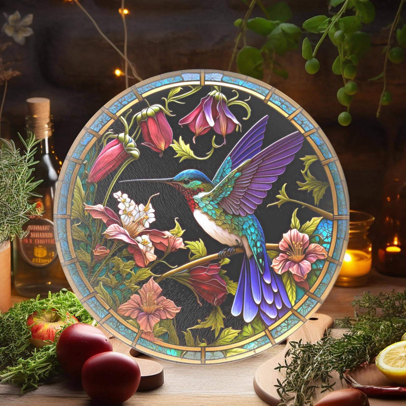 Hummingbird Tempered Glass Cutting & Charcuterie Board、mySite、g9winljtr