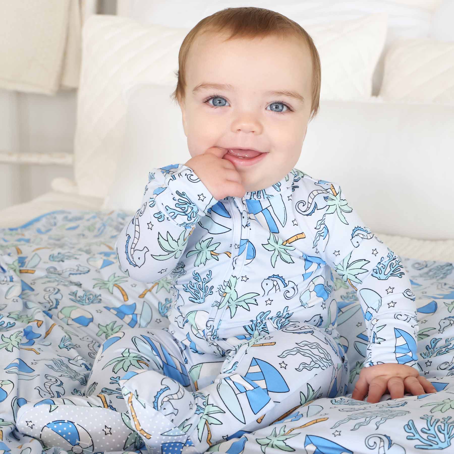  Tiny Tides Zipper Footie | Blue、mySite、layawaytickets