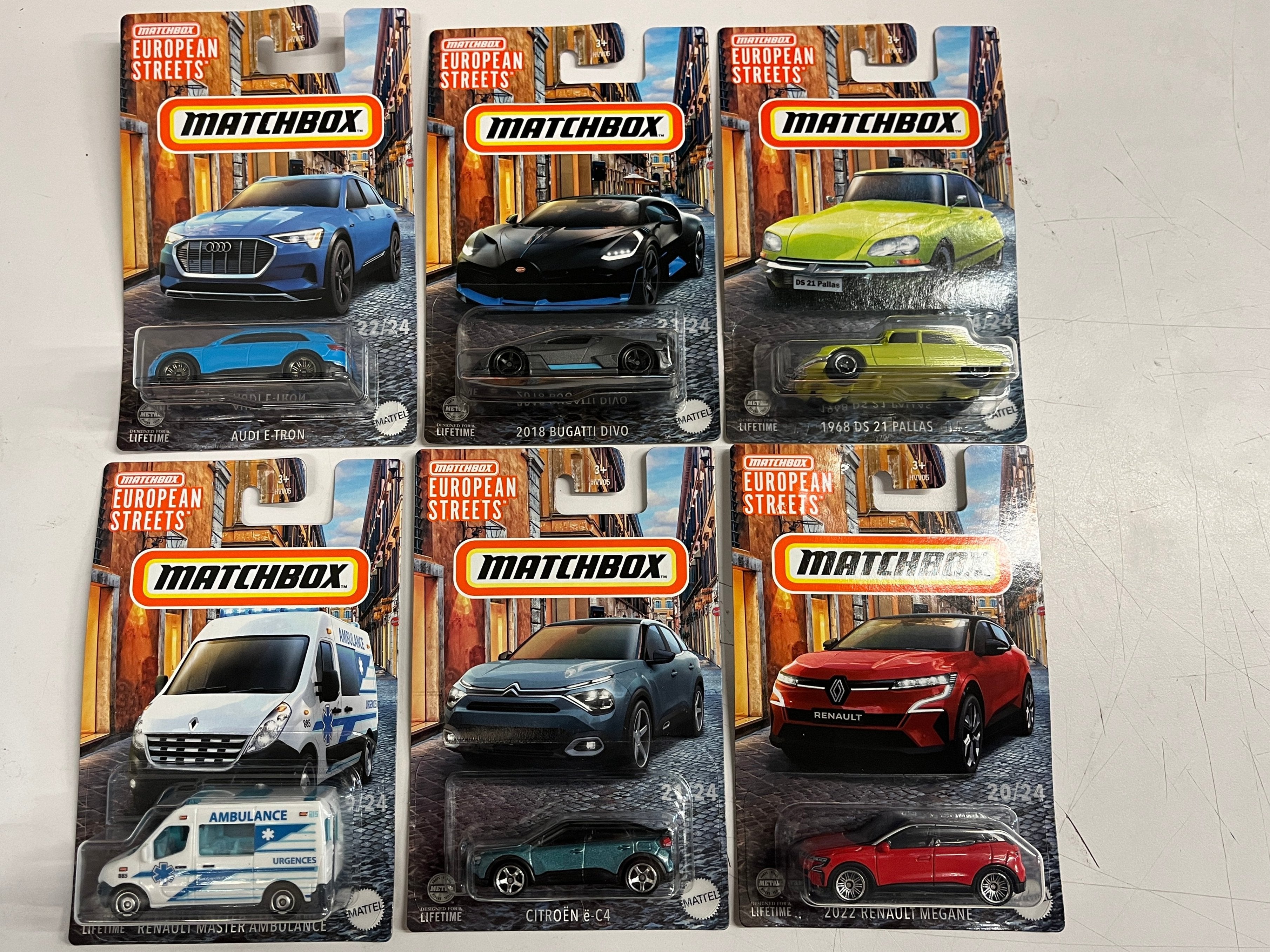 Complete 6 Car Set * 2024 Matchbox European Streets Case D、mySite、hgirdovlk