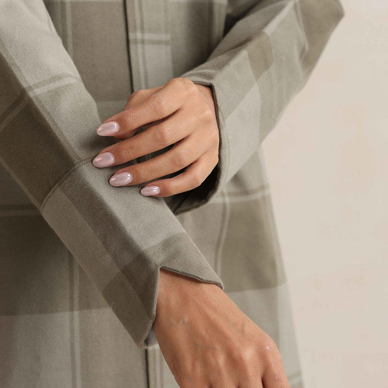 Cotton High Neck Short Kurta For Women | Checkered Print | Green、mySite、camillekostekn