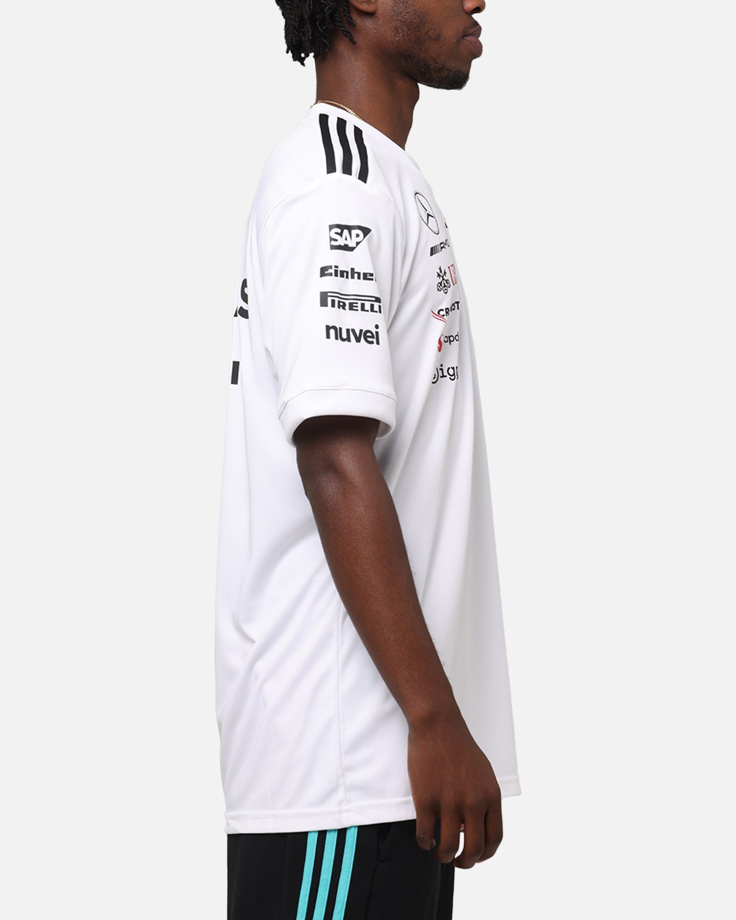 adidas x Mercedes-AMG PETRONAS Formula One F1 2025 Team Driver T-Shirt White、mySite、zt4zffjzw