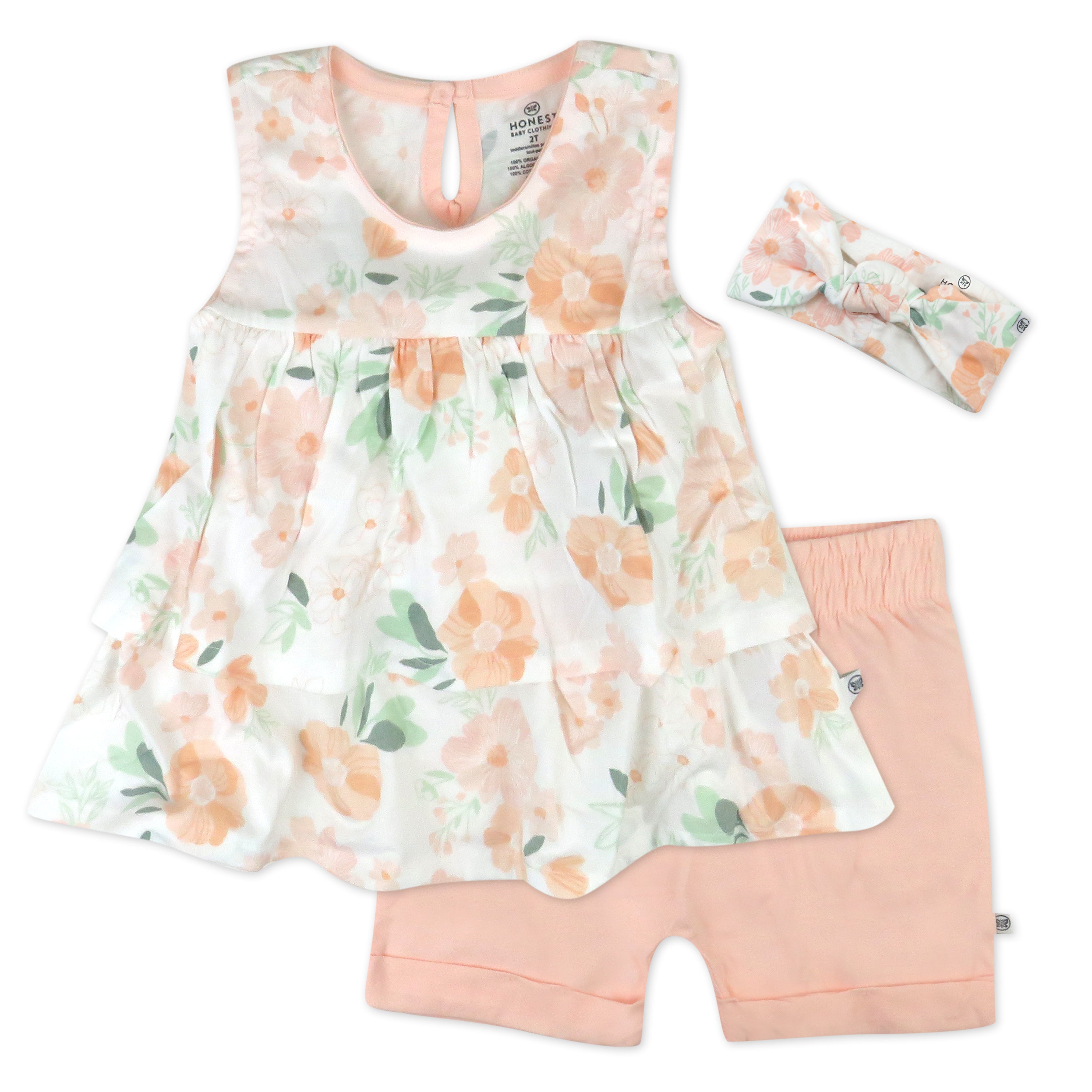  Toddler 3-Piece Ruffle Top, Short and Headband Set、mySite、layawaytickets