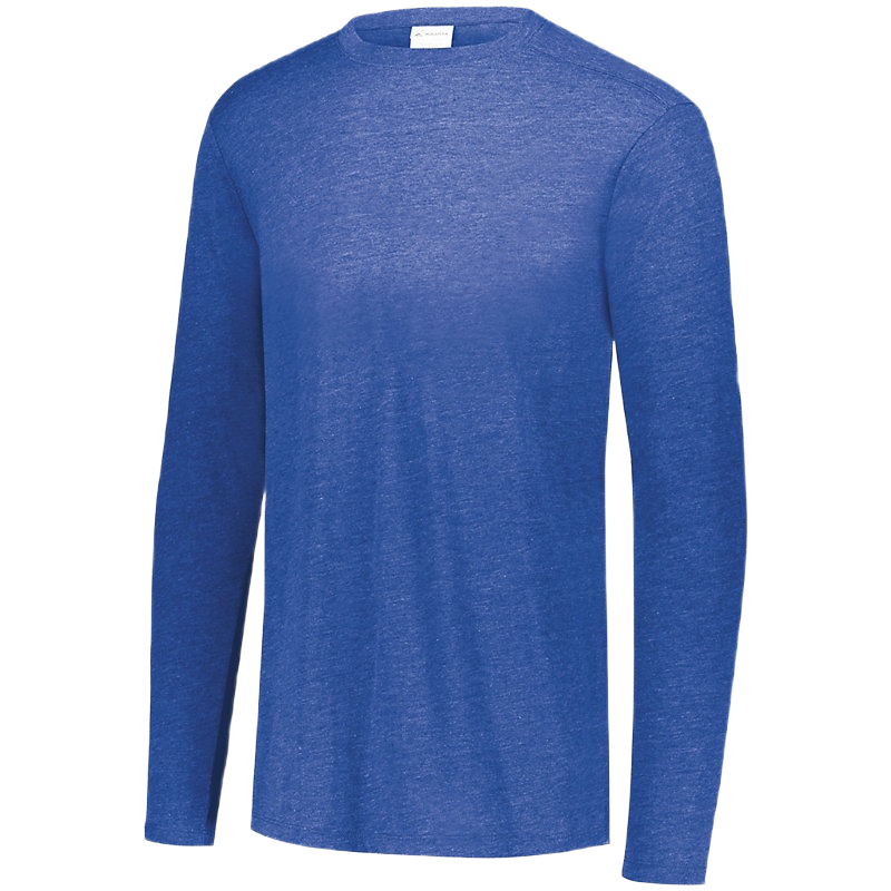 Augusta Long Sleeve Tri-Blend Tee - Royal Heather、mySite、noshort