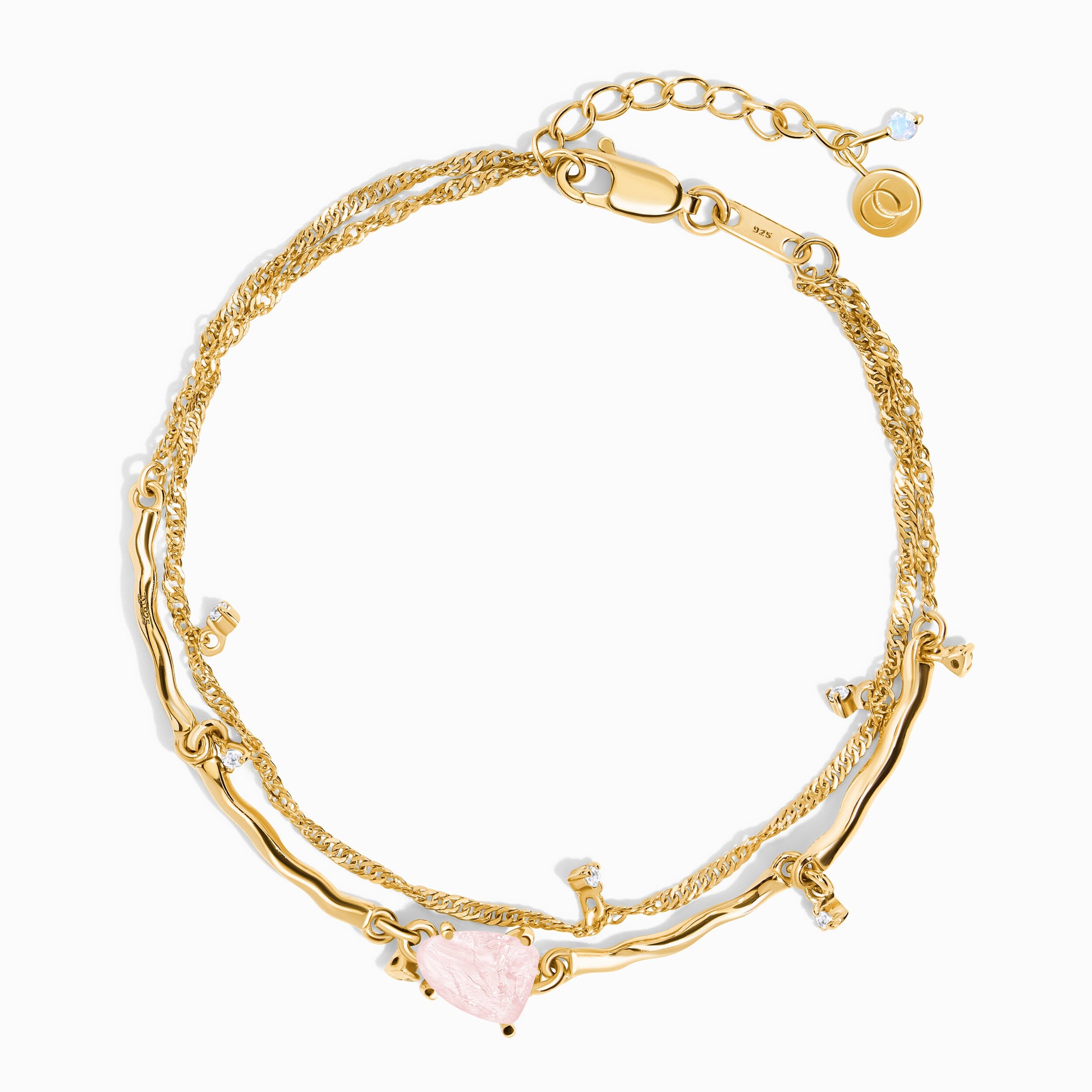 Raw Crystal Bracelet - Flow Rose Quartz、mySite、hinf8tx79