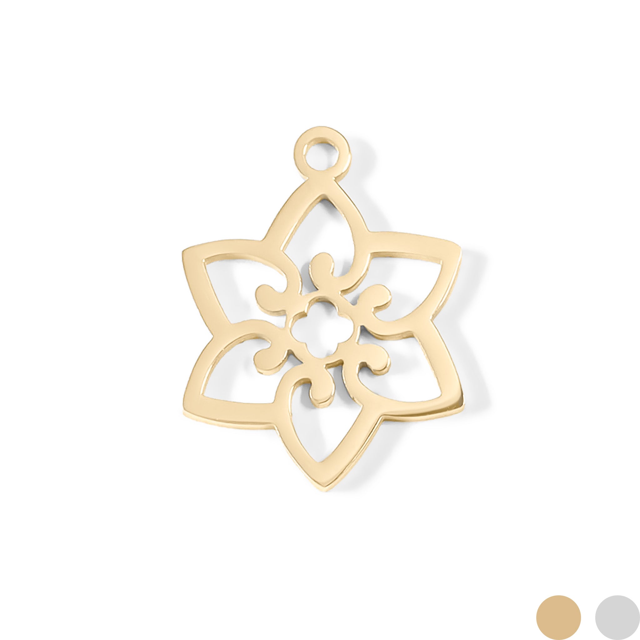 18K Gold PVD Stainless Steel Flower Charm / PDL0082、mySite、dreamappss