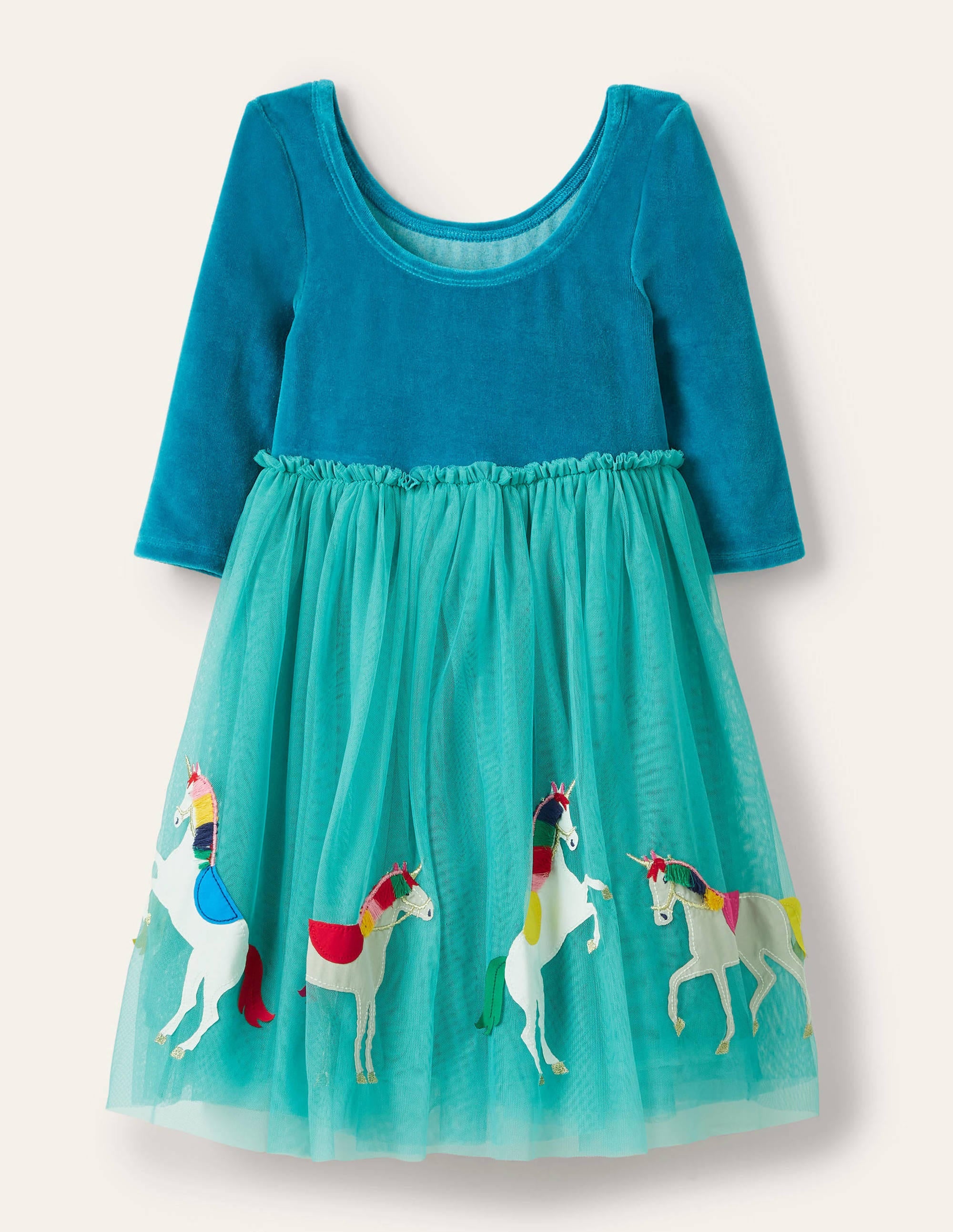  Velvet Bodice Tulle Dress-Brook Blue Unicorns、mySite、ashleygrahame