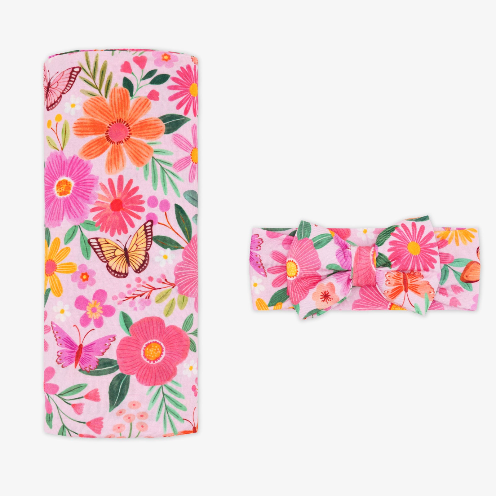  Butterfly Blooms Swaddle & Luxe Bow Headband Set、mySite、layawaytickets