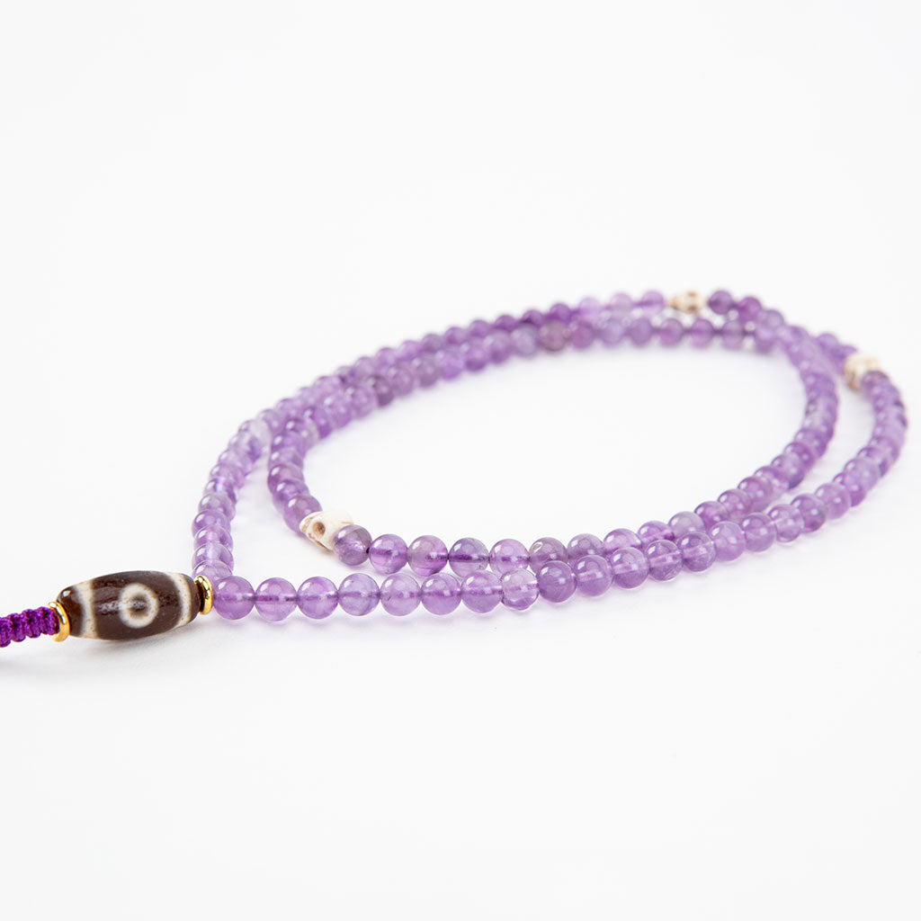 Dzi, Skull & Amethyst Mala Necklace、mySite、topwebapps