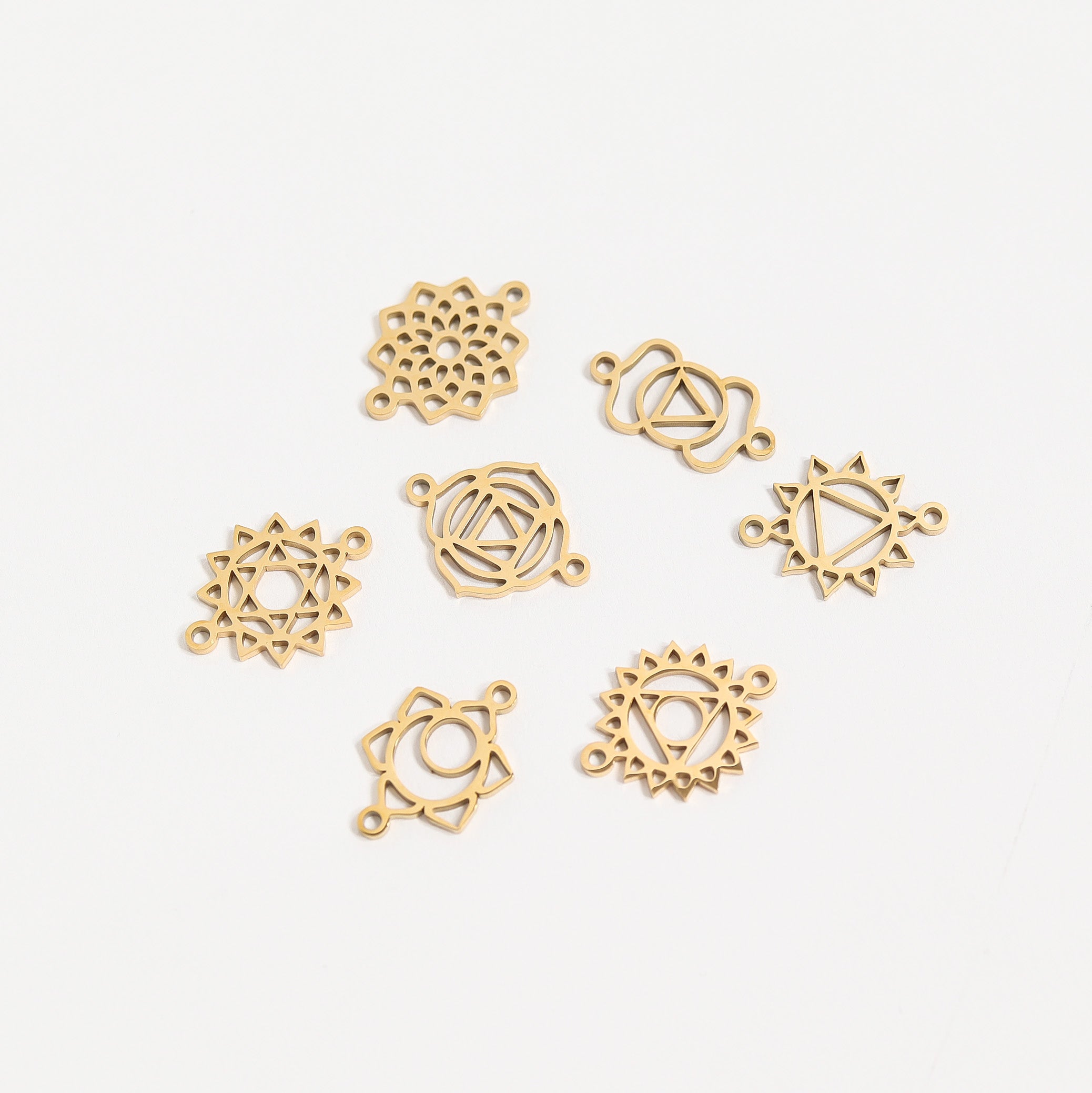 18K Gold Stainless Steel Chakra Connector Charm / PDL0177、mySite、dreamappss
