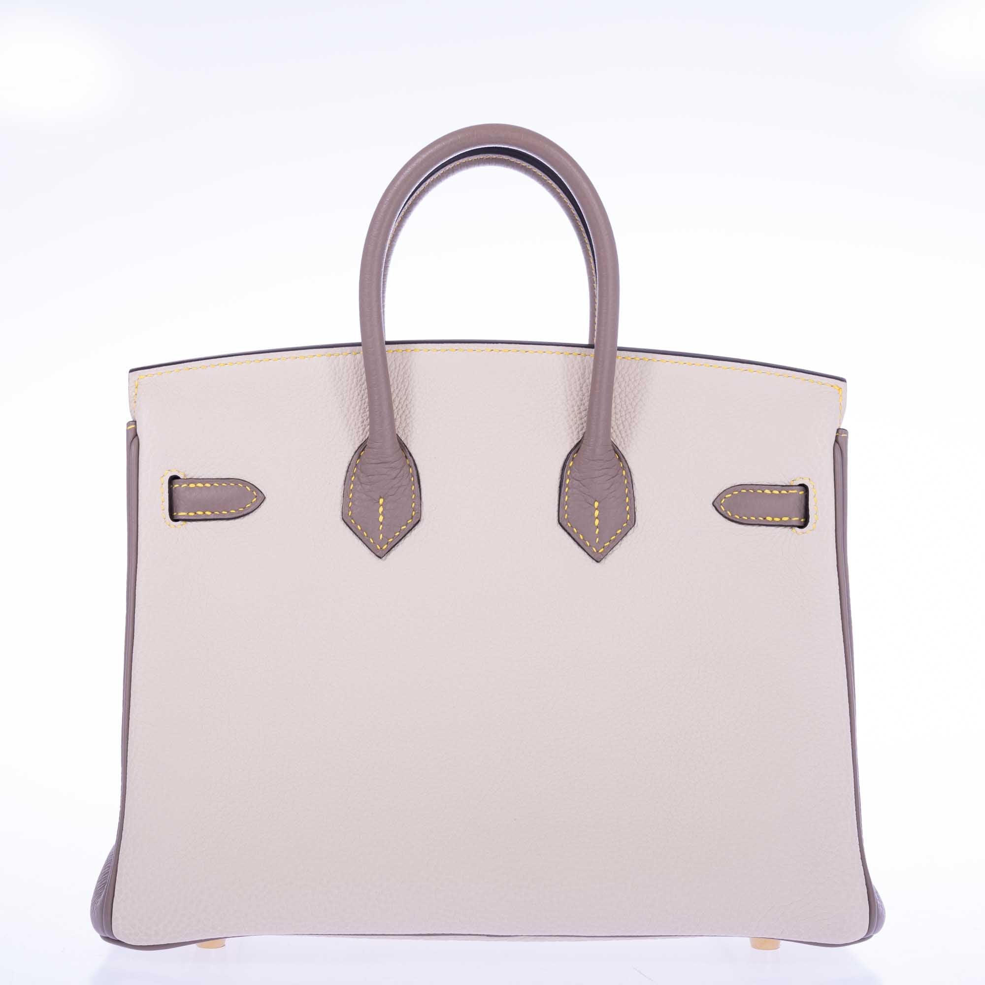 Hermès Birkin 25 HSS Craie, Gris Asphalt Togo, Yellow Stitching Gold Hardware、mySite、garminoutage.com