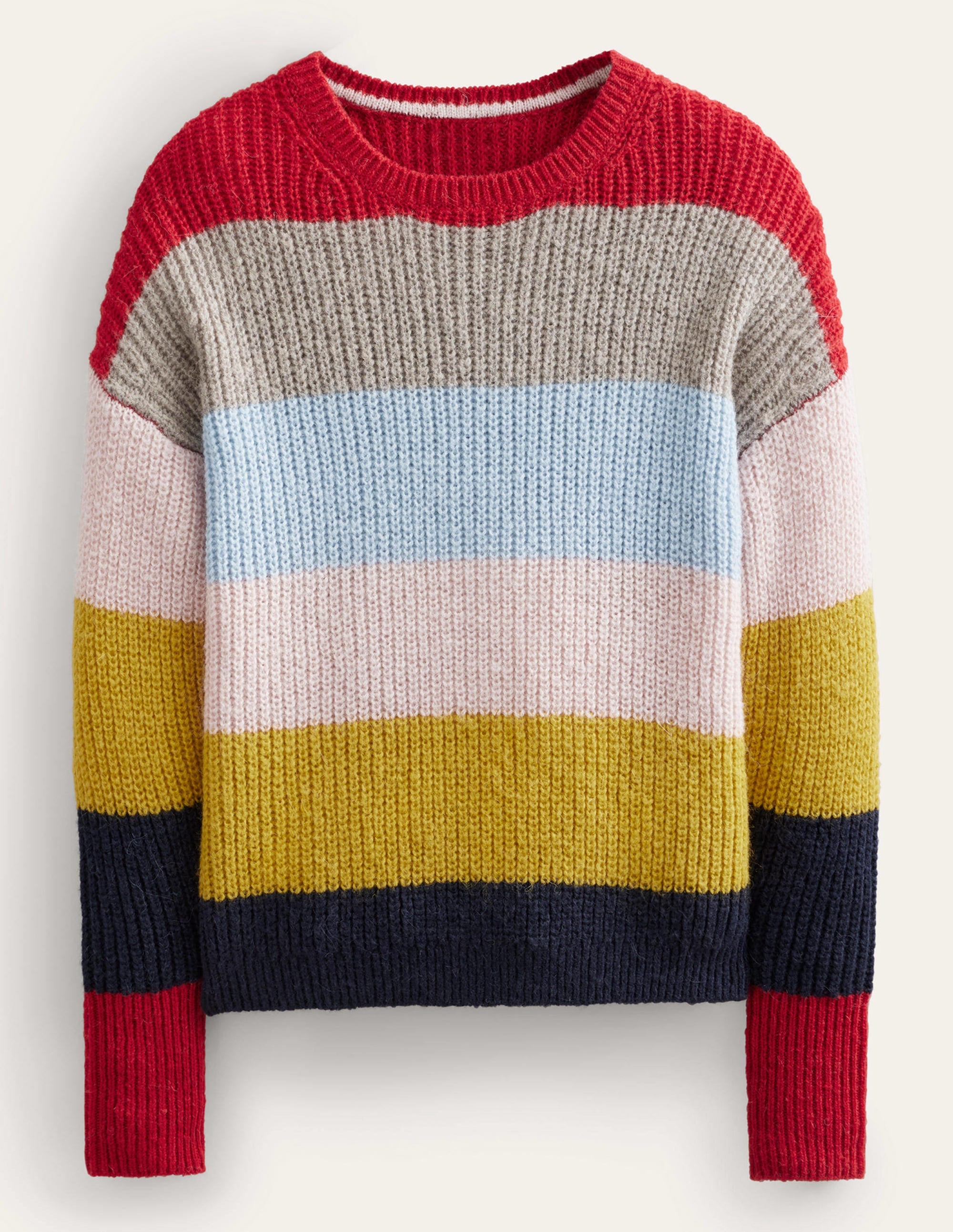 Stripe Fluffy Jumper-Rainbow Multi Stripe、mySite、ashleygrahame