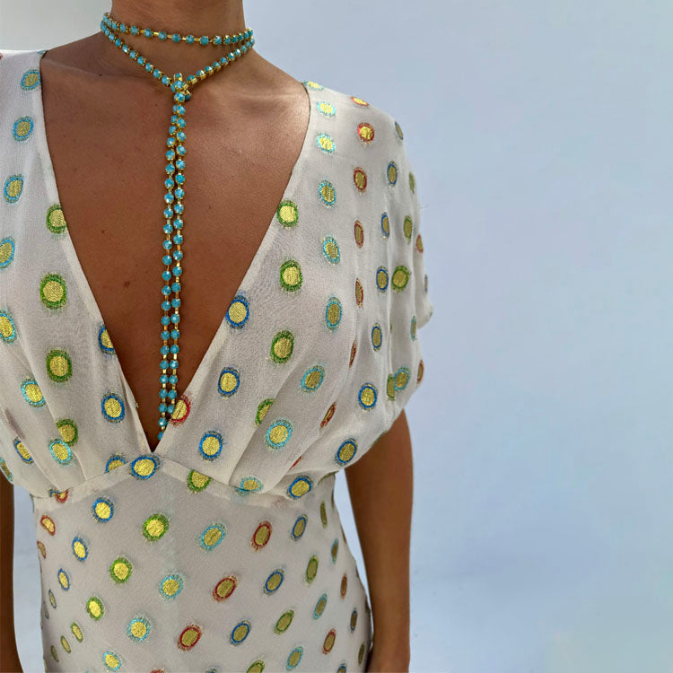 Cream Multi Foil Elodie Dress、mySite、solidvoid