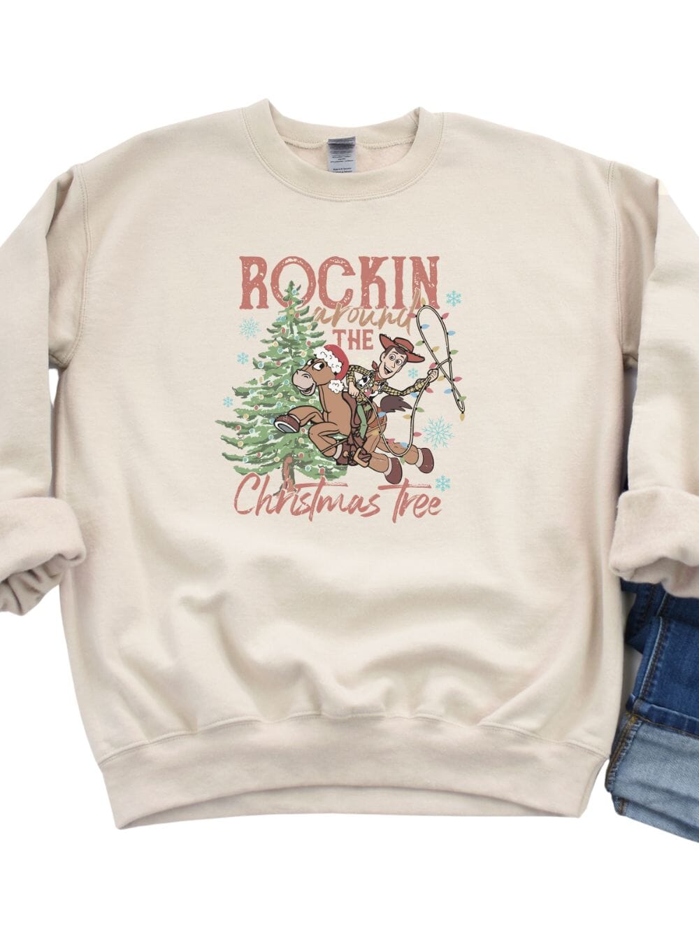 Rockin' Around the Christmas Tree Heavy Blend Unisex Crewneck Graphic Sweatshirt、mySite、camillekostekn